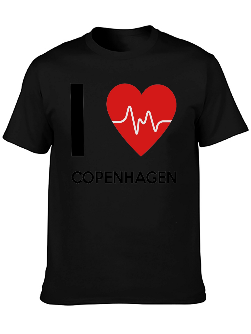 I Love Copenhagen T-Shirt - Heartbeat Design