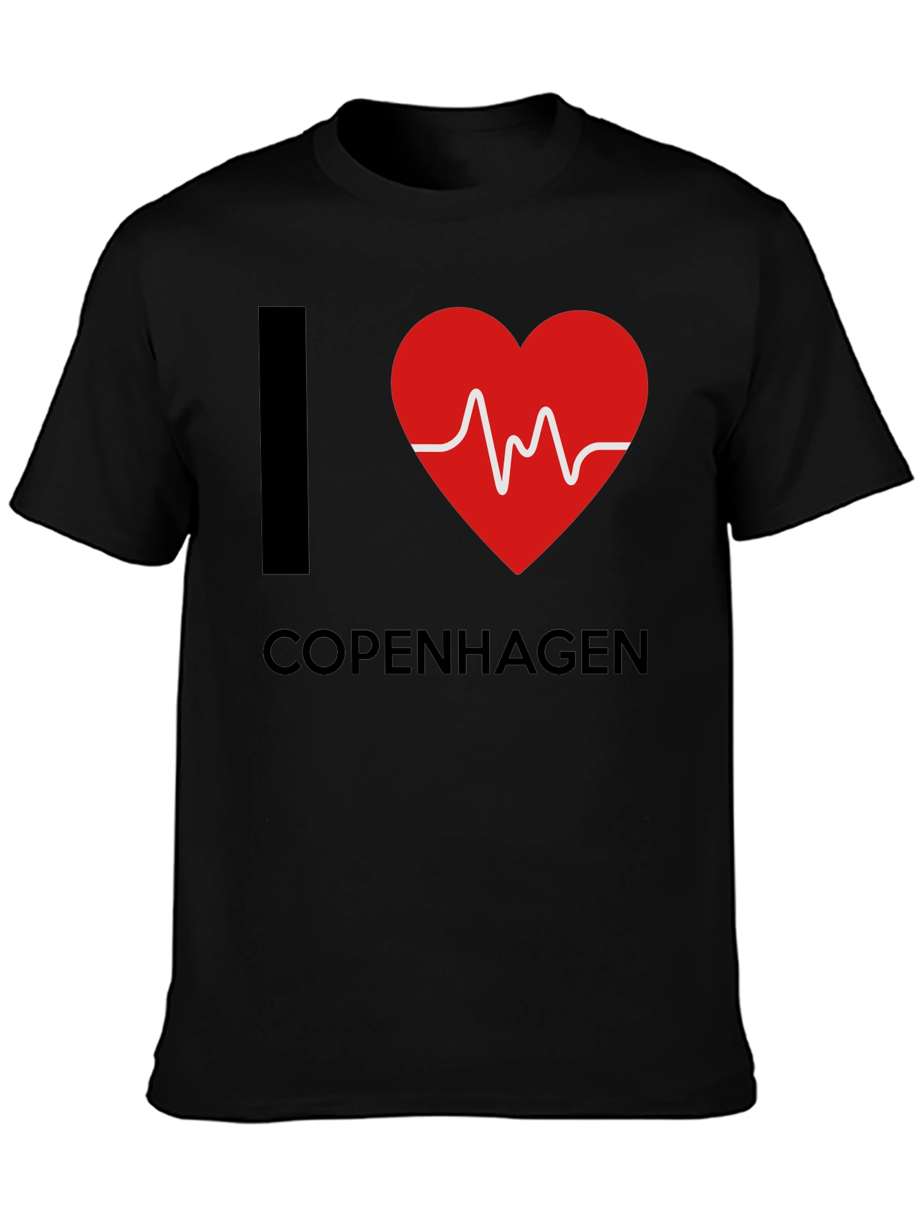 I Love Copenhagen T-Shirt - Heartbeat Design