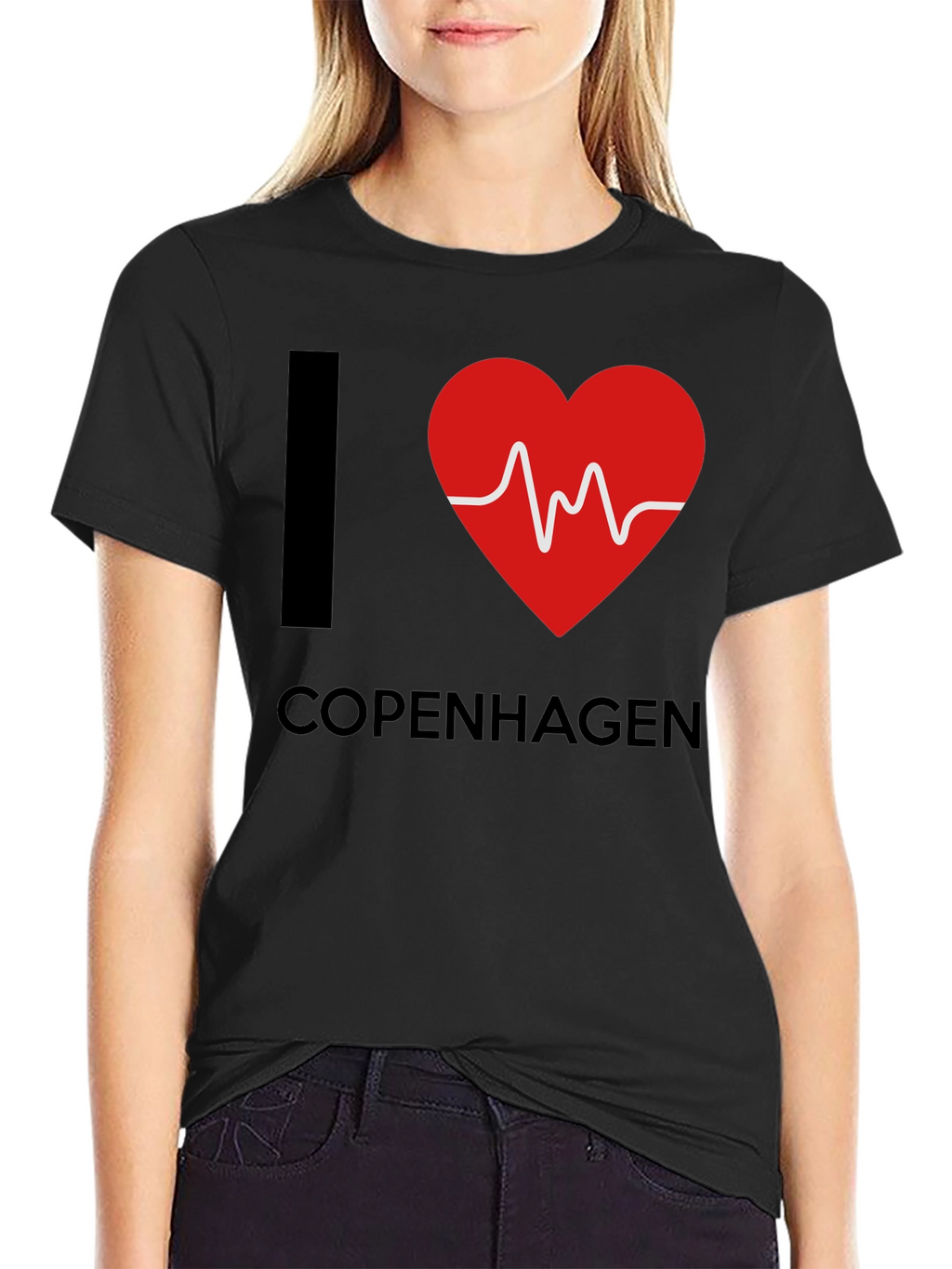 I Love Copenhagen T-Shirt - Heartbeat Design