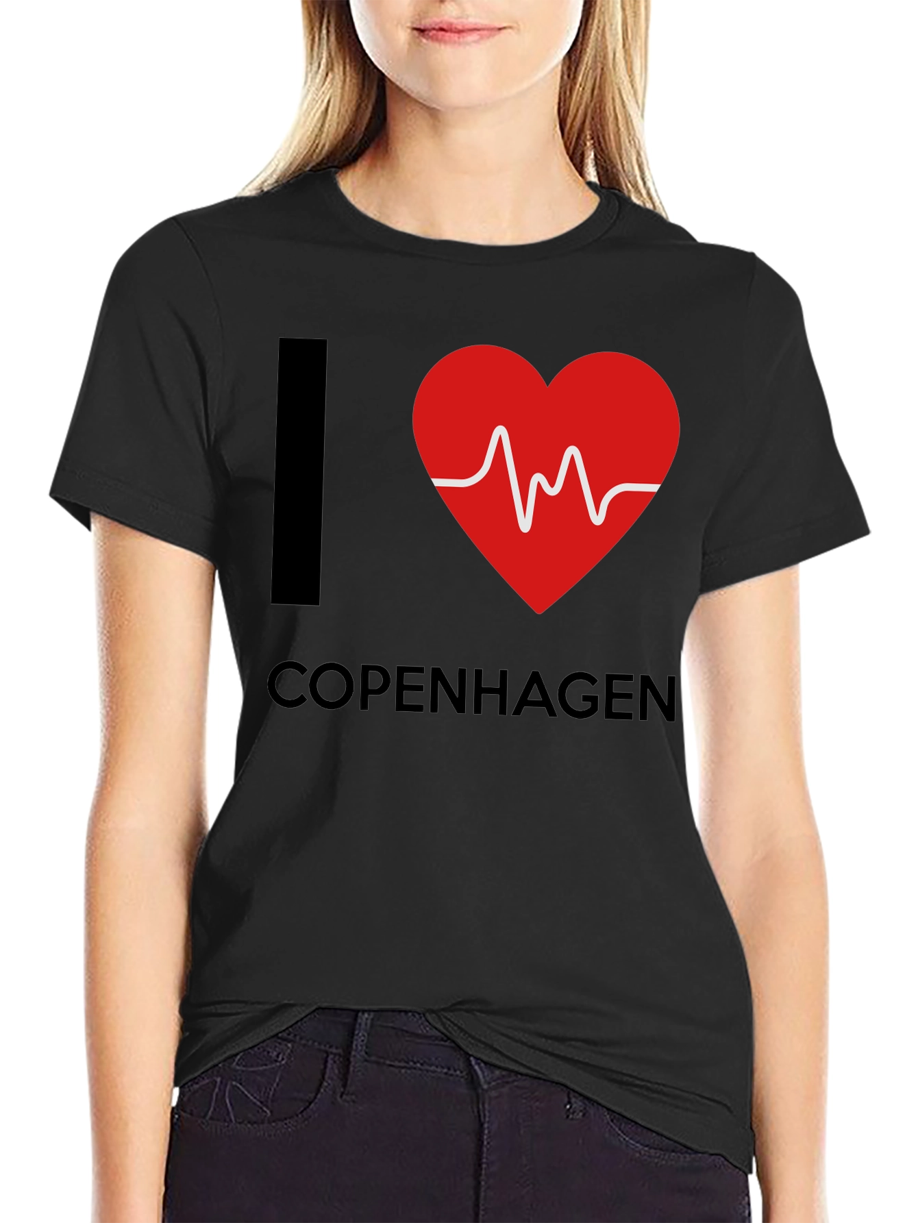 I Love Copenhagen T-Shirt - Heartbeat Design