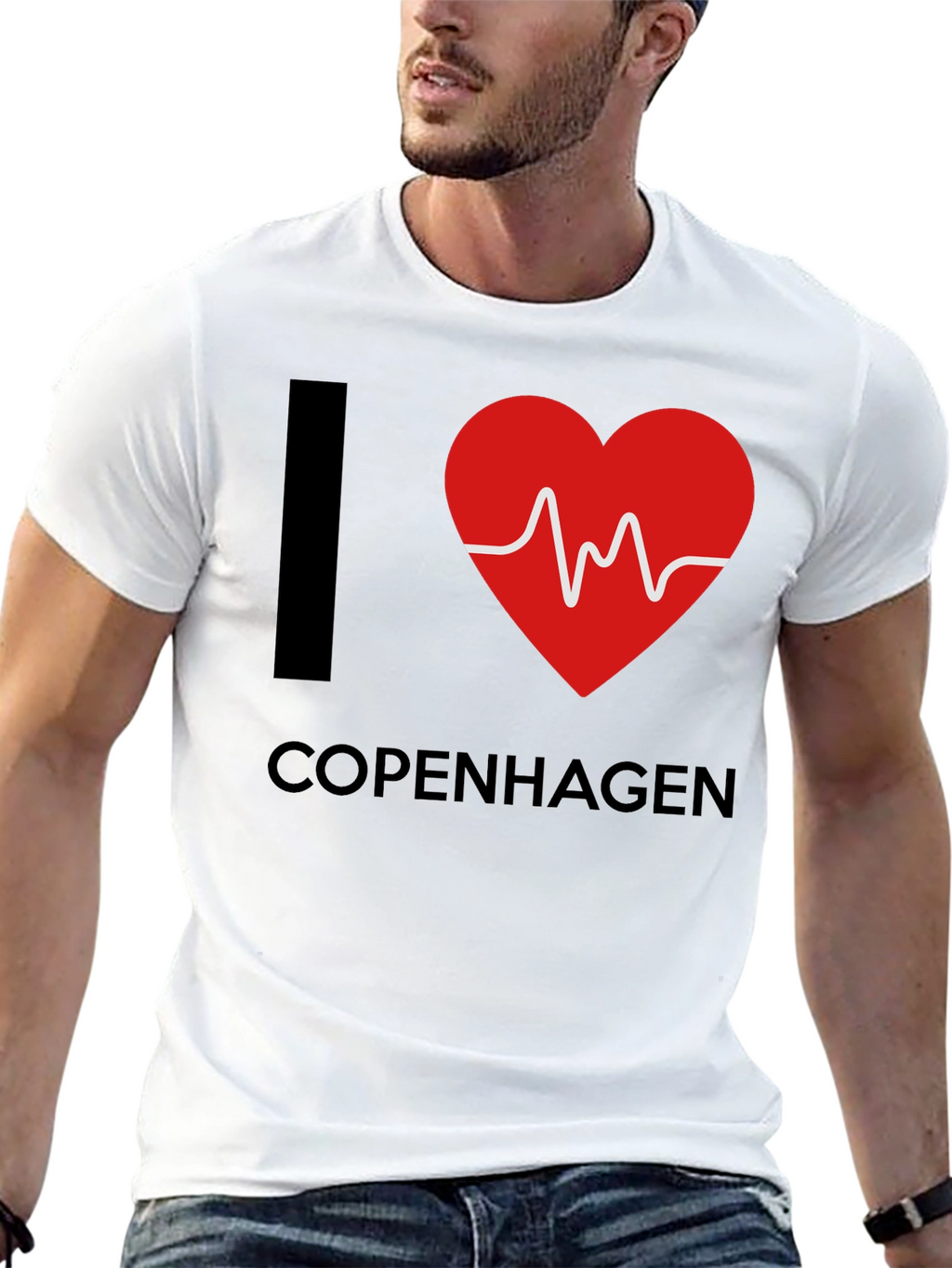 I Love Copenhagen T-Shirt - Heartbeat Design