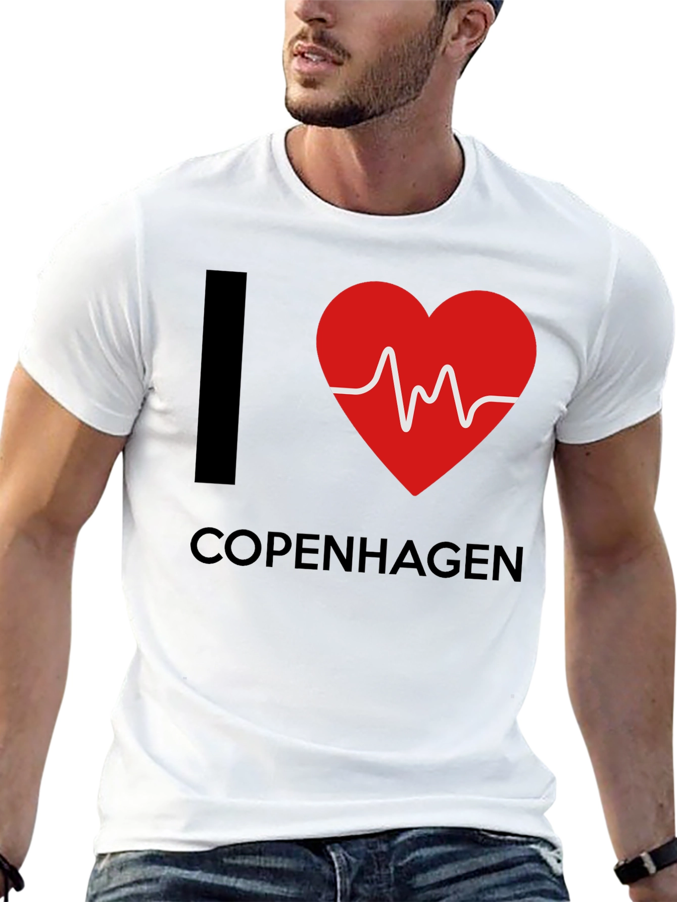 I Love Copenhagen T-Shirt - Heartbeat Design