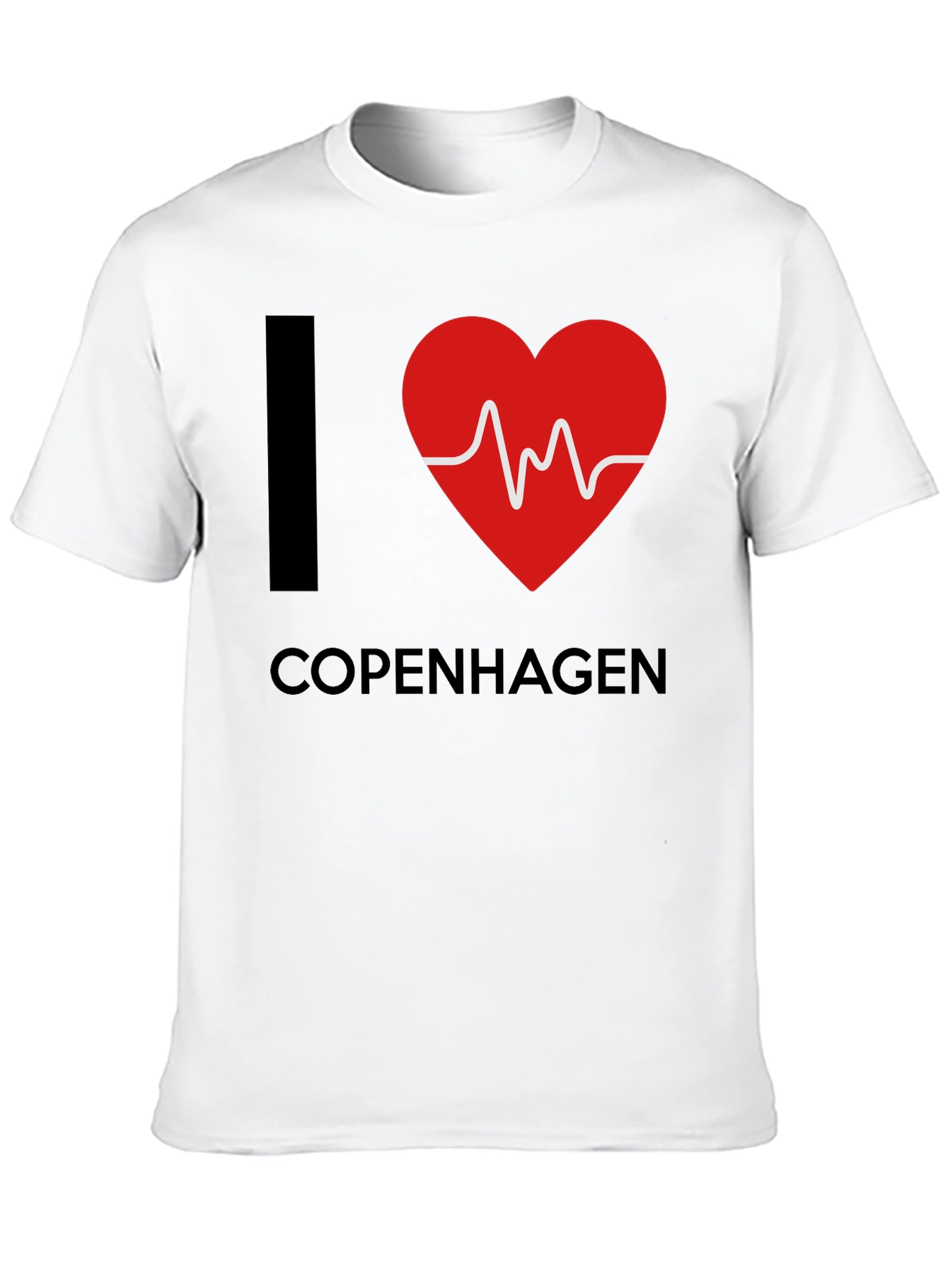 I Love Copenhagen T-Shirt - Heartbeat Design