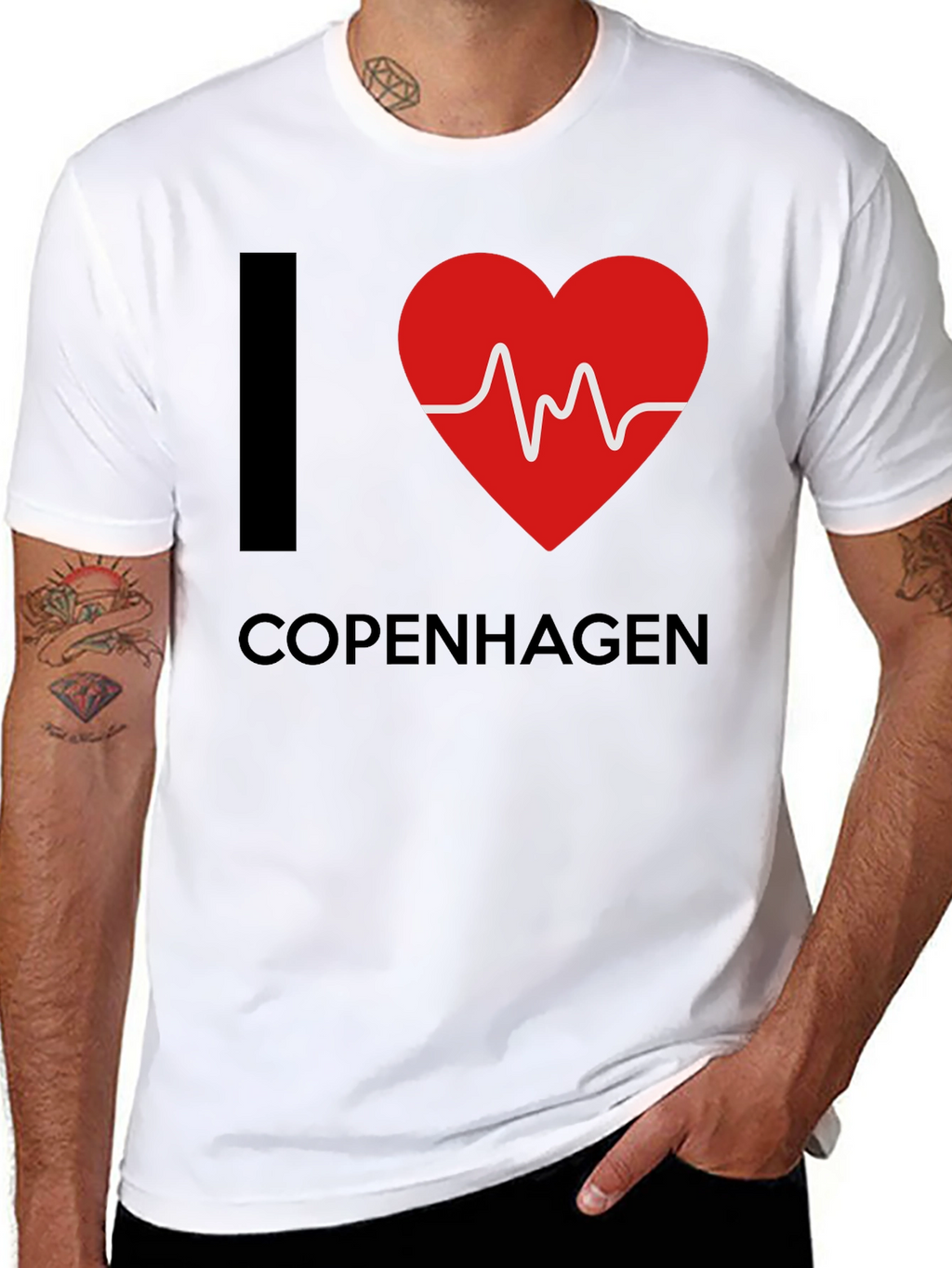 I Love Copenhagen T-Shirt - Heartbeat Design