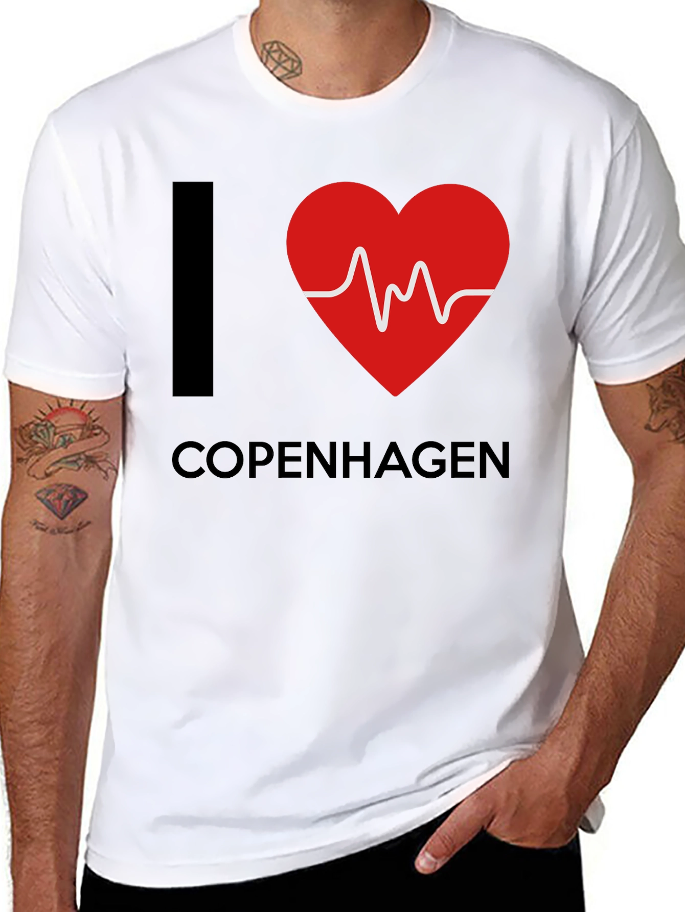I Love Copenhagen T-Shirt - Heartbeat Design