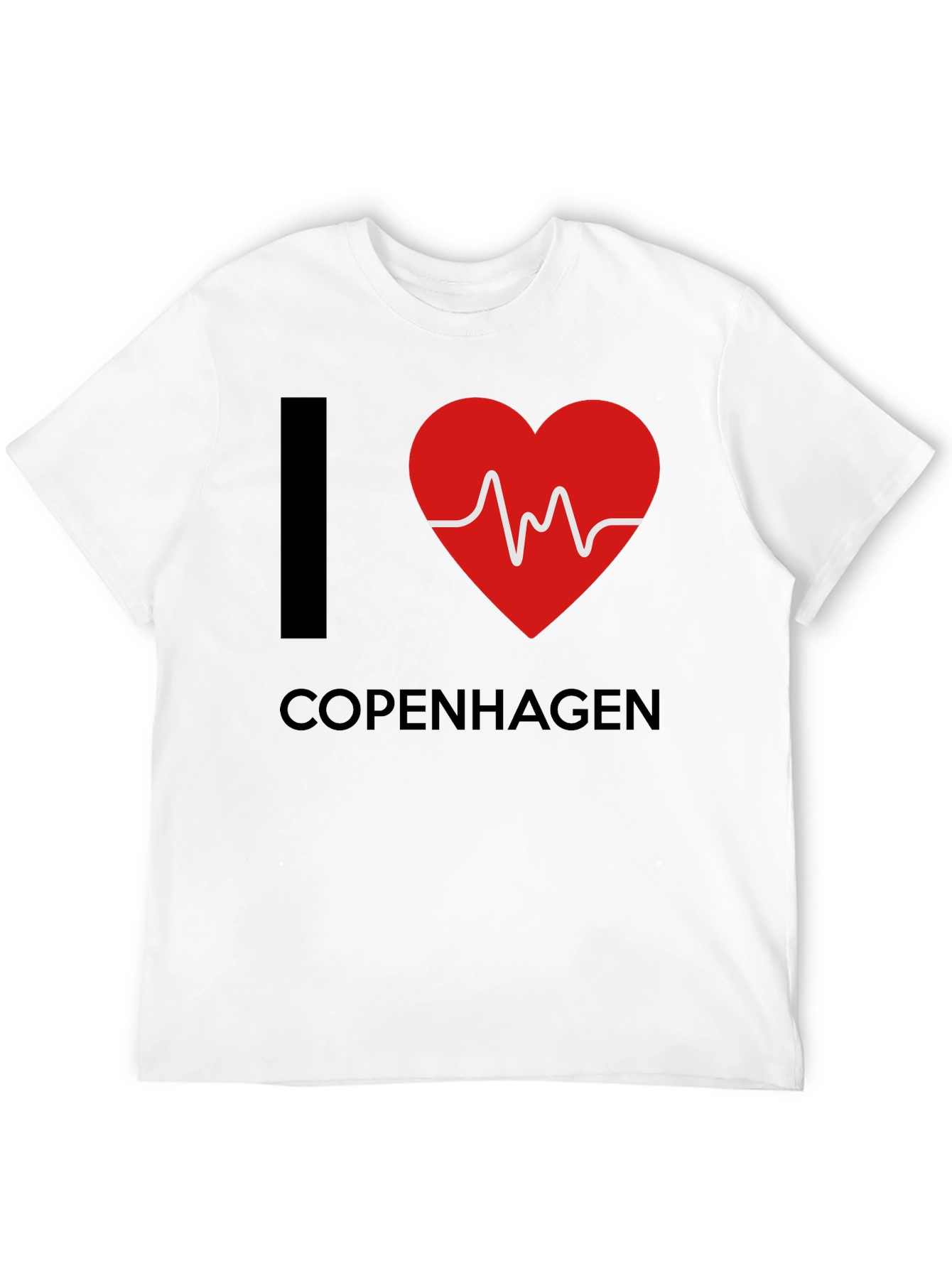 I Love Copenhagen T-Shirt - Heartbeat Design