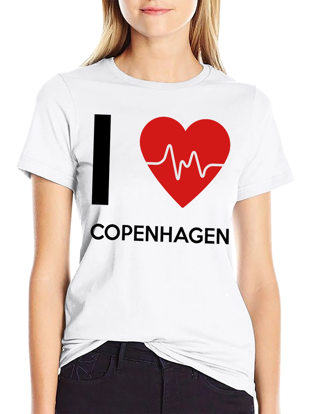 I Love Copenhagen T-Shirt - Heartbeat Design