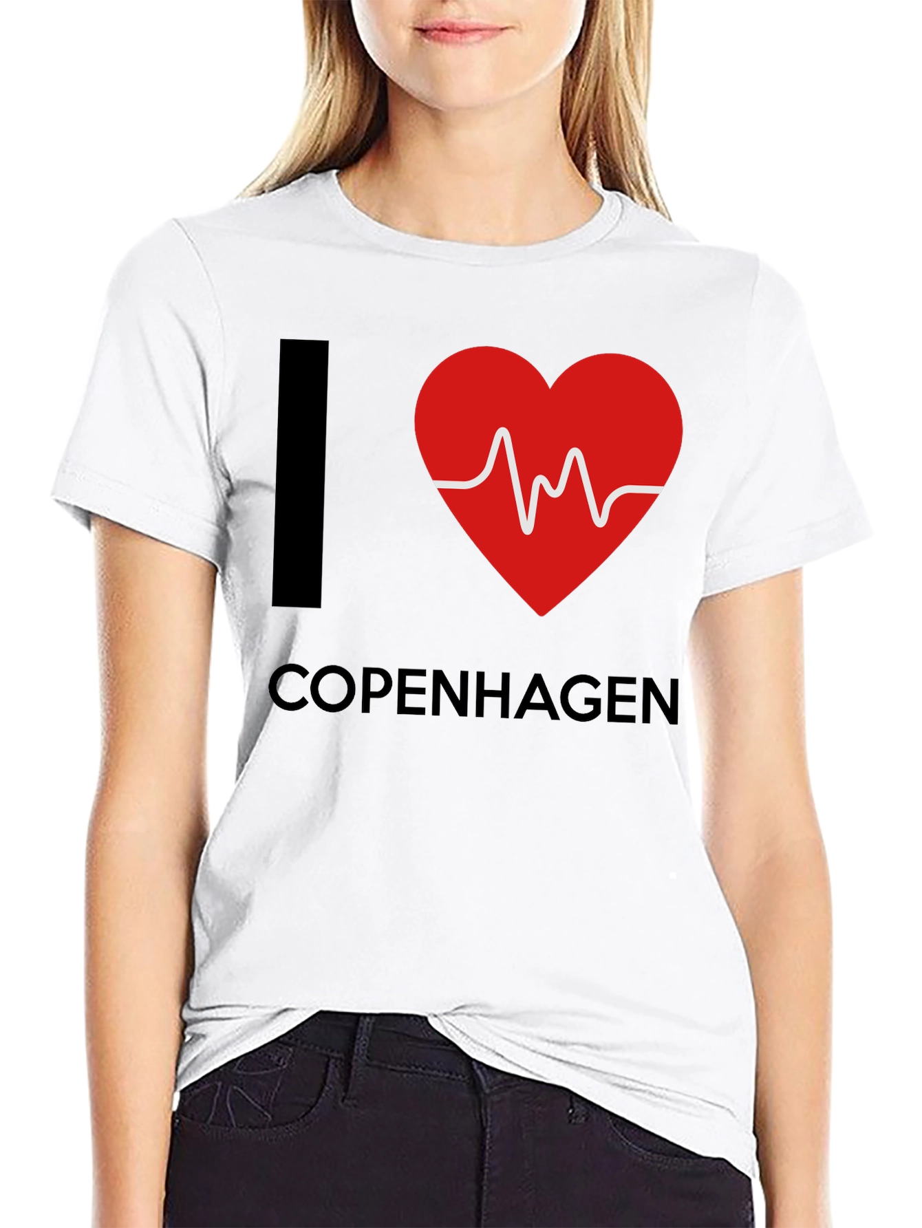 I Love Copenhagen T-Shirt - Heartbeat Design