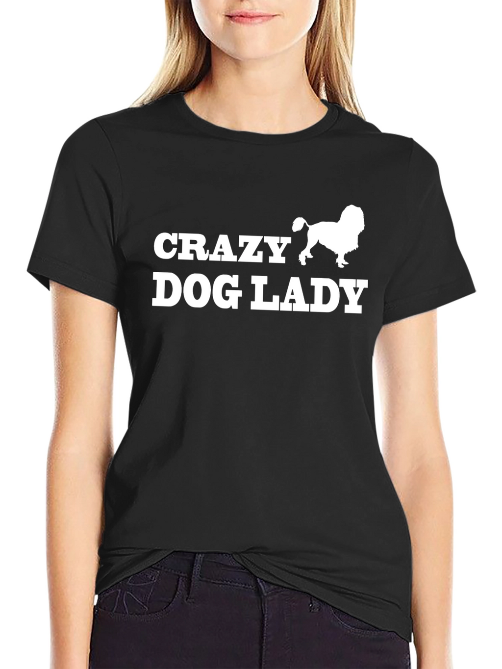 Crazy Dog Lady T-Shirt - Black Cotton Tee