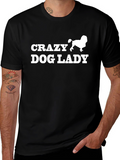 Crazy Dog Lady T-Shirt - Black Cotton Tee