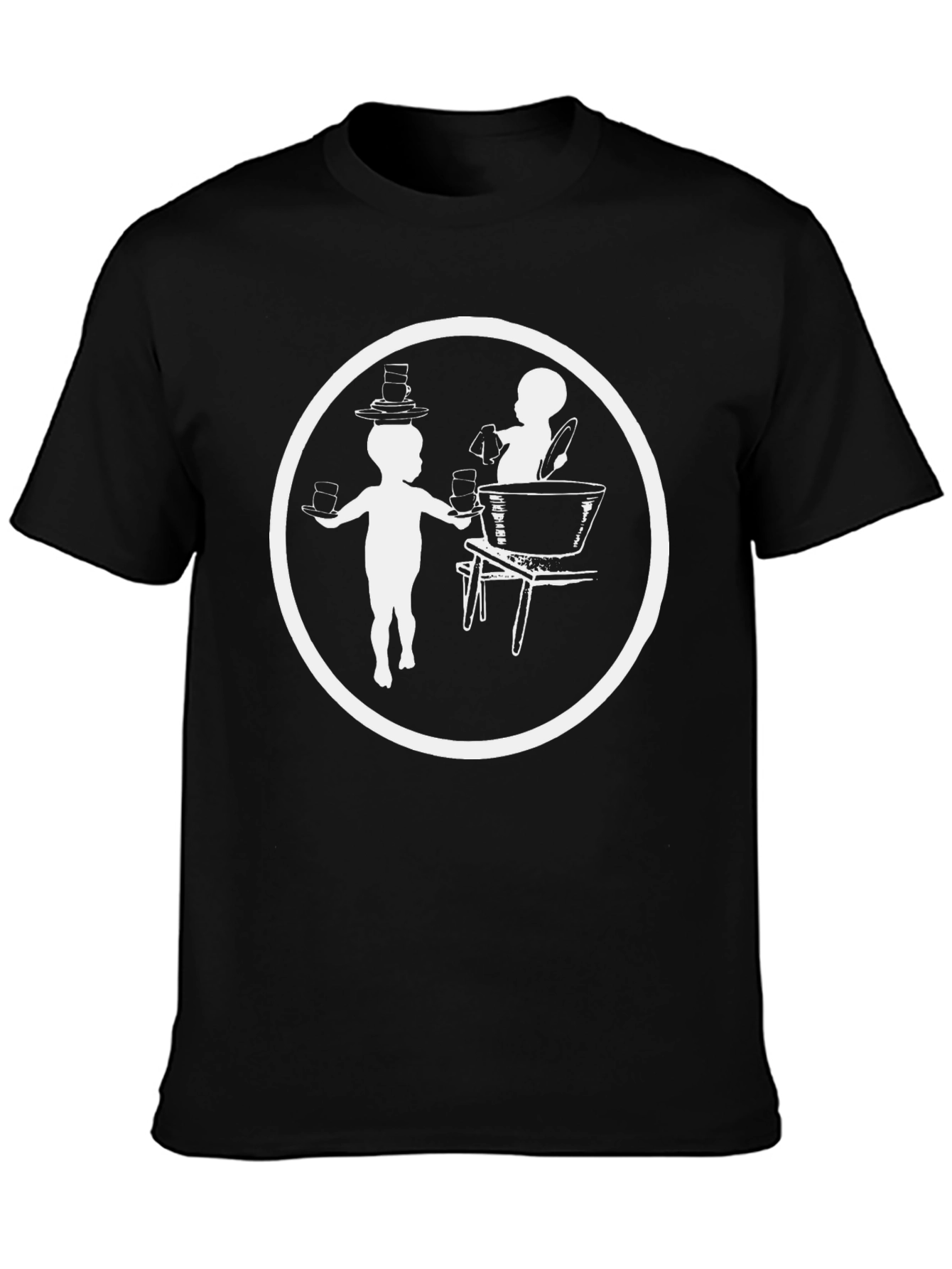 Vintage Tea Party T-Shirt - Black Graphic Tee