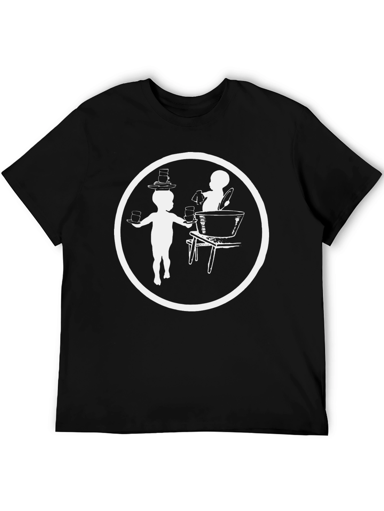 Vintage Tea Party T-Shirt - Black Graphic Tee