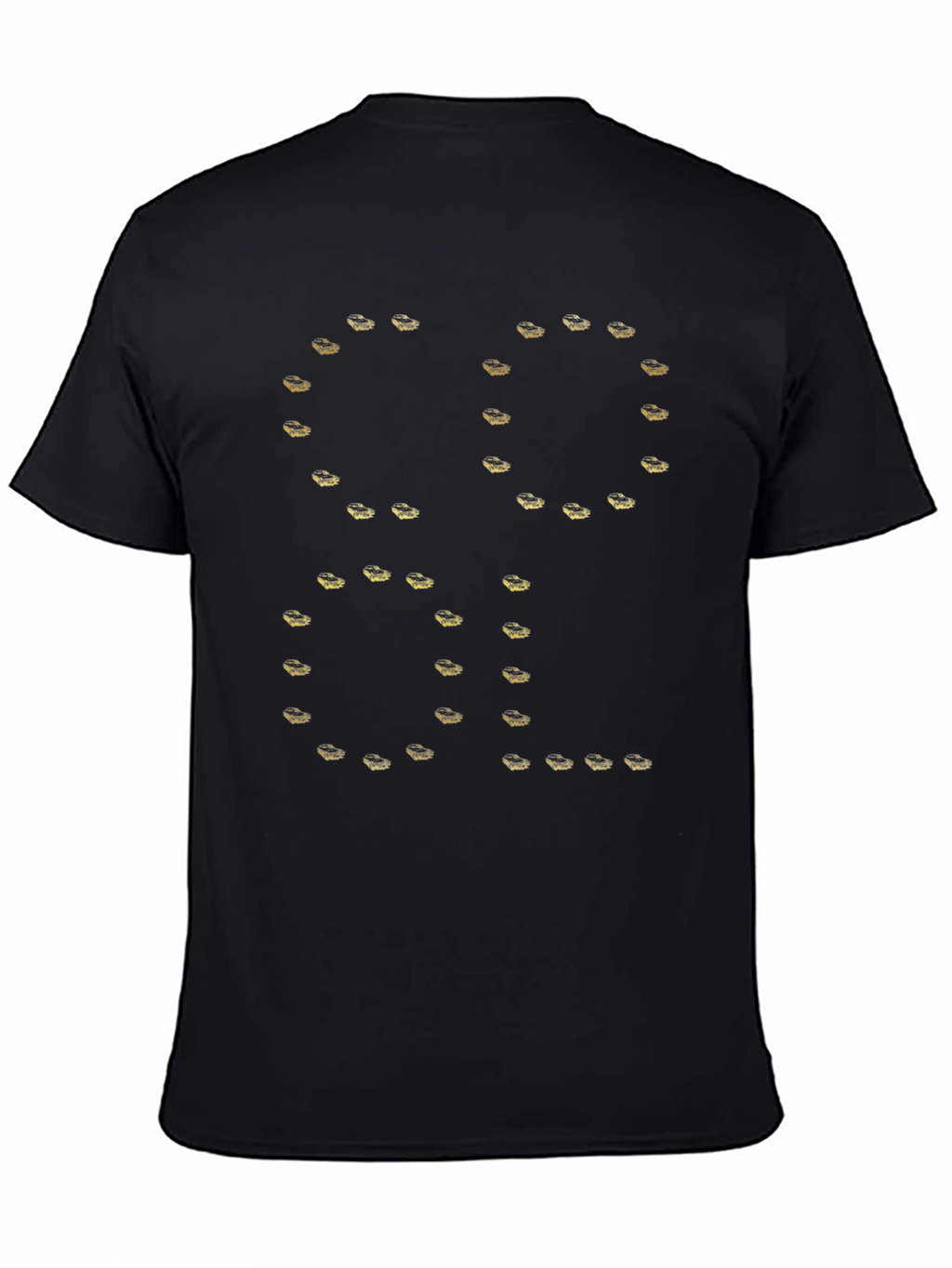 Cool Shirt - Black Tee with Unique Gold Design