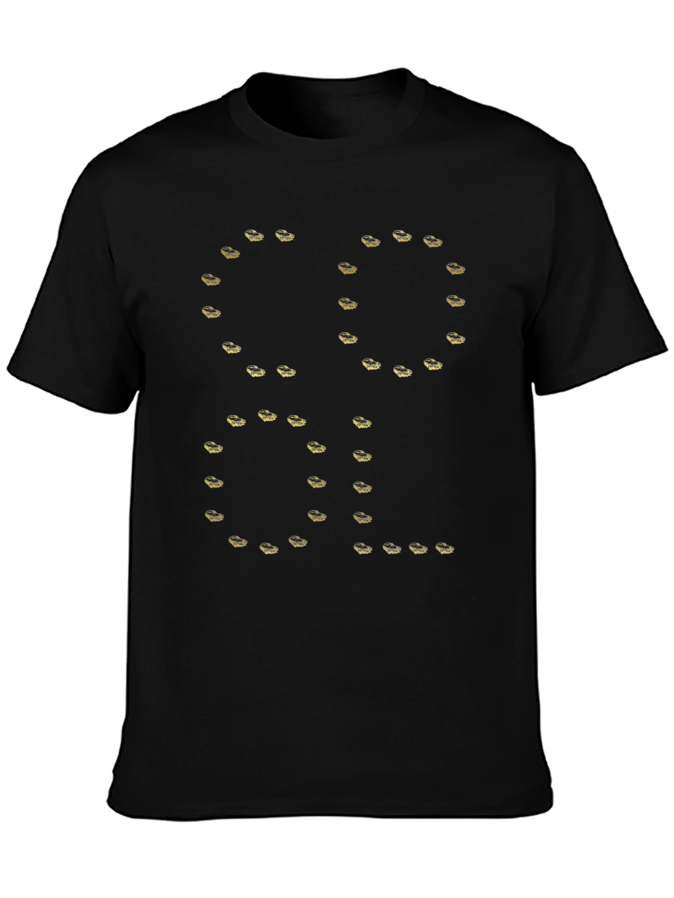 Cool Shirt - Black Tee with Unique Gold Design