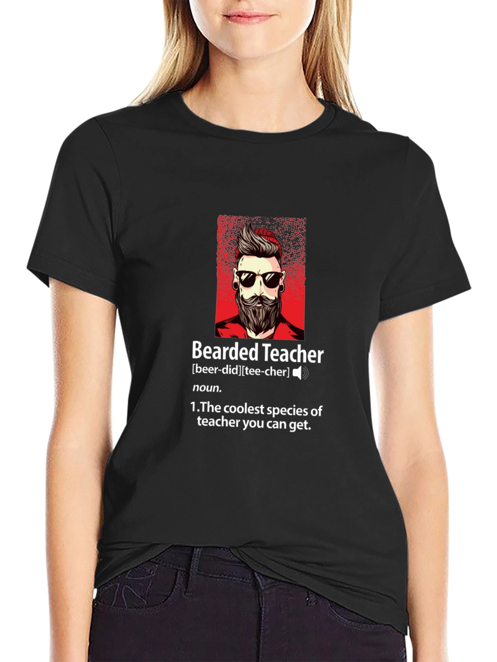 Bearded Teacher Graphic Tee - Coolest Teacher Ever!