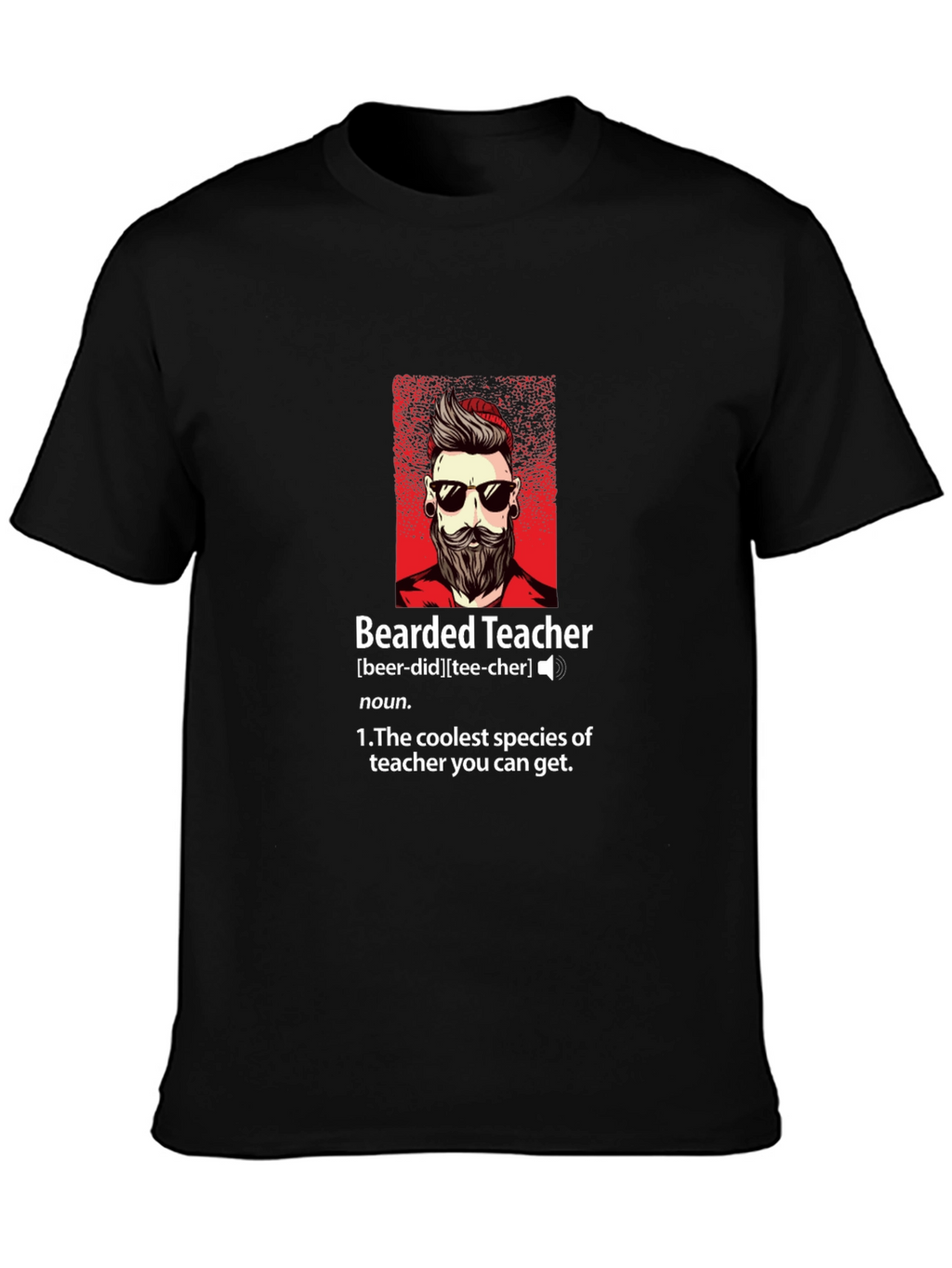 Bearded Teacher Graphic Tee - Coolest Teacher Ever!