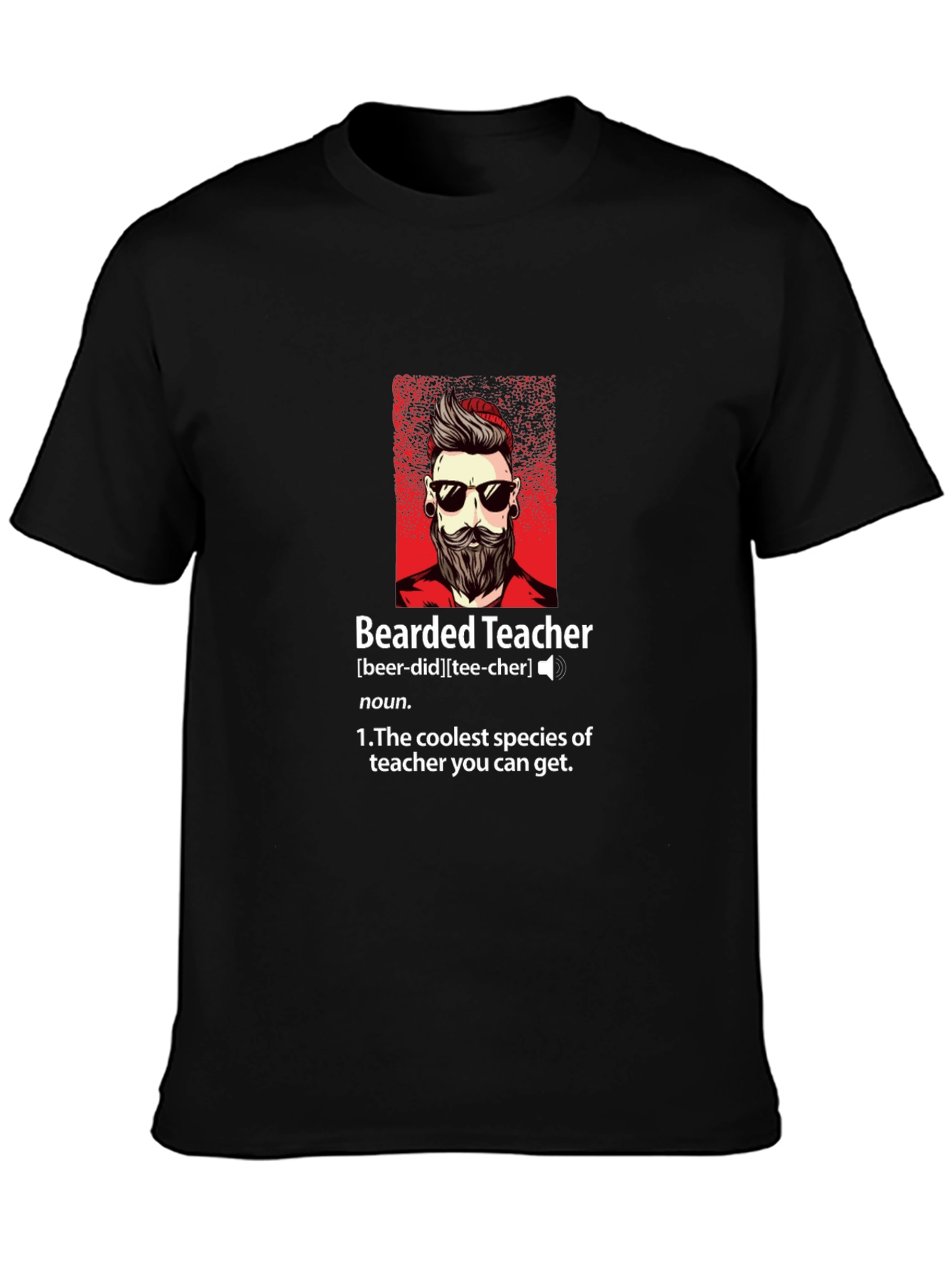 Bearded Teacher Graphic Tee - Coolest Teacher Ever!