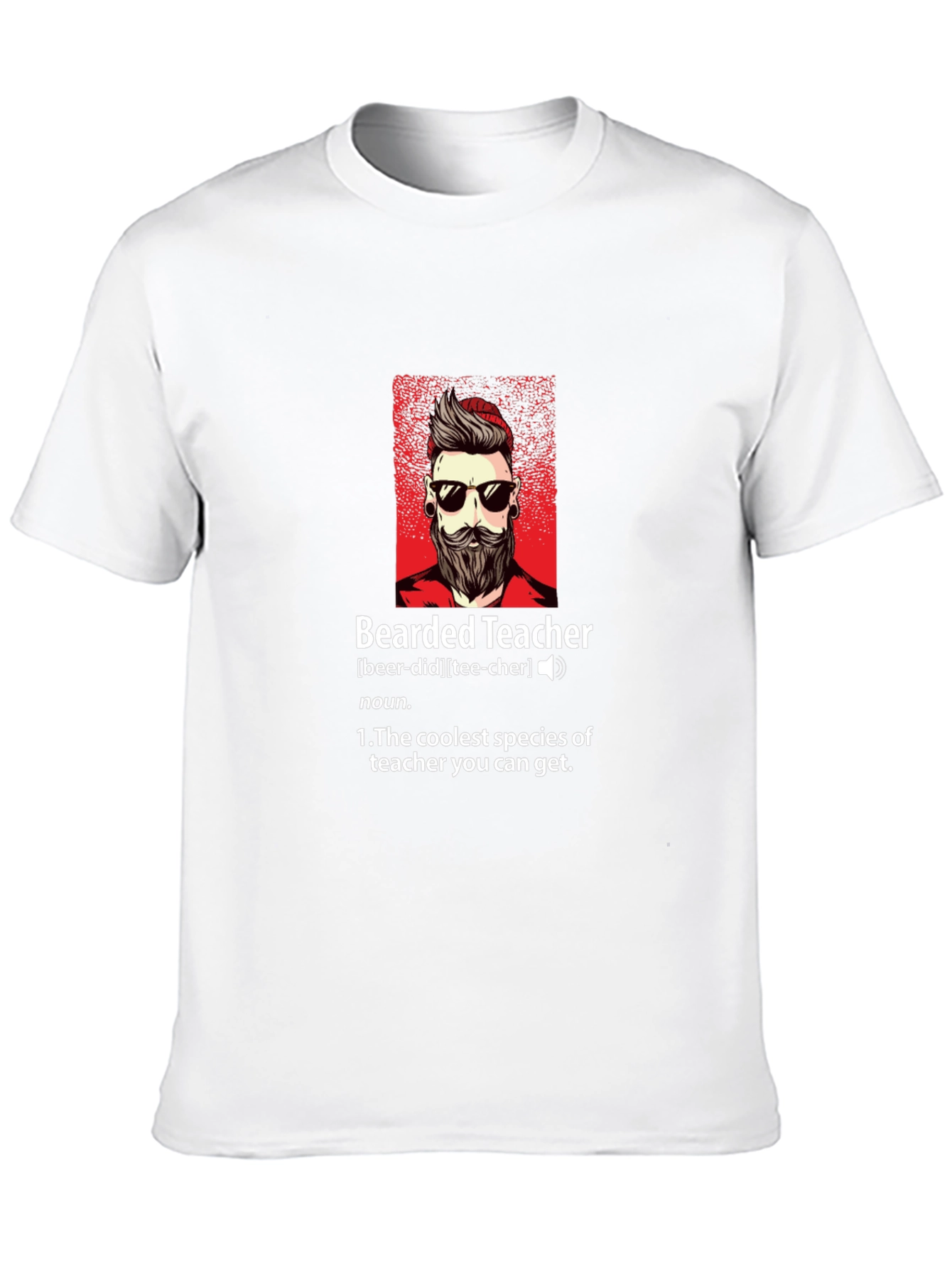 Bearded Teacher Graphic Tee - Coolest Teacher Ever!