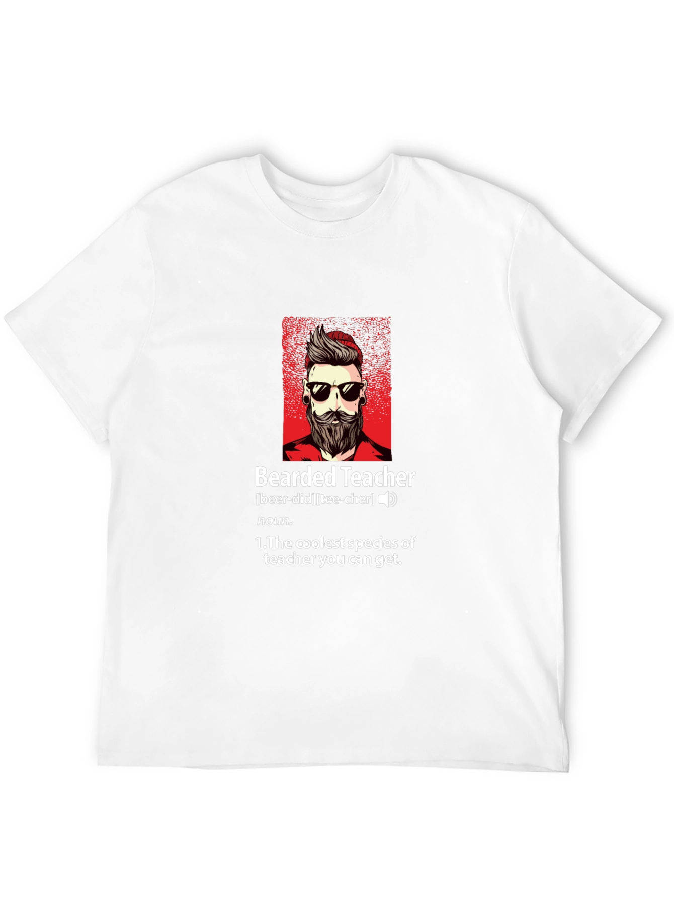 Bearded Teacher Graphic Tee - Coolest Teacher Ever!
