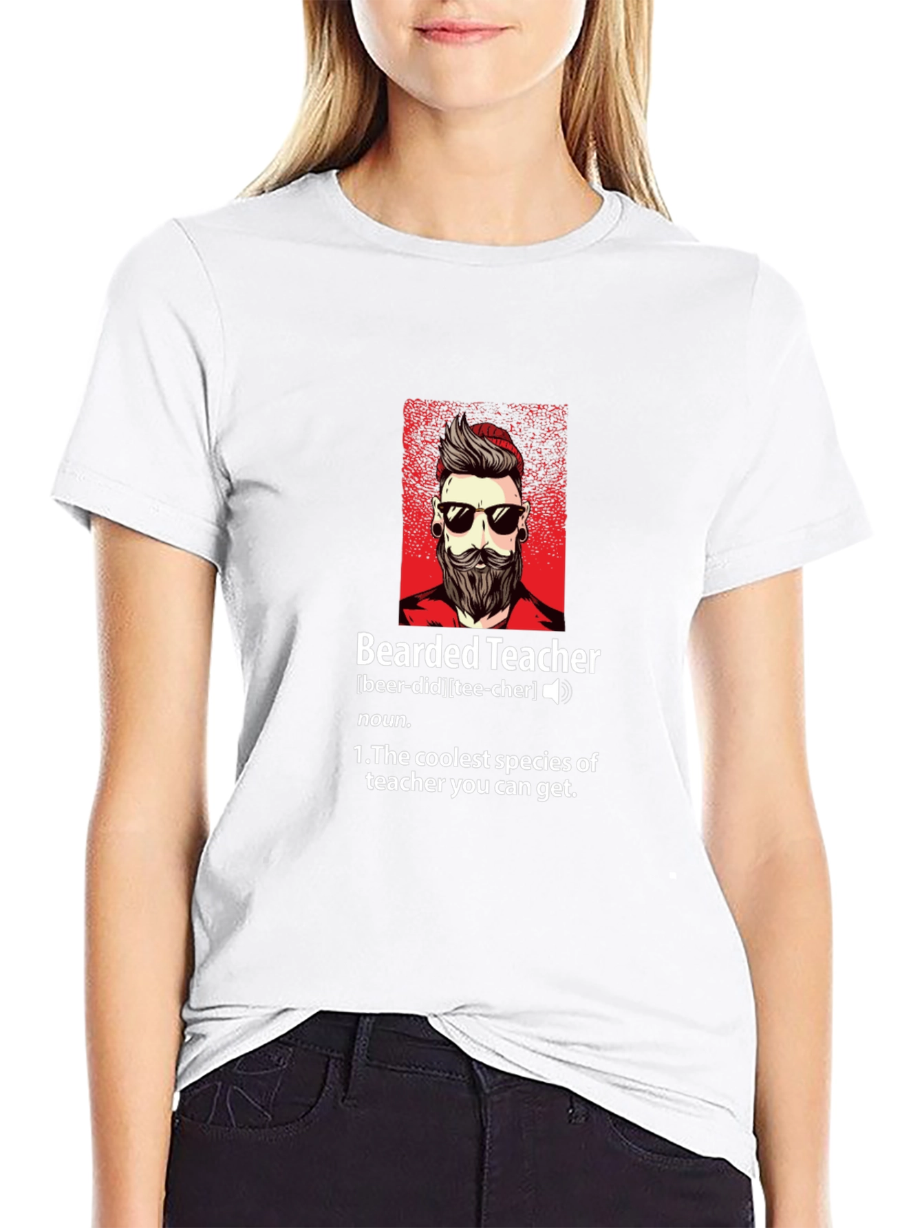 Bearded Teacher Graphic Tee - Coolest Teacher Ever!