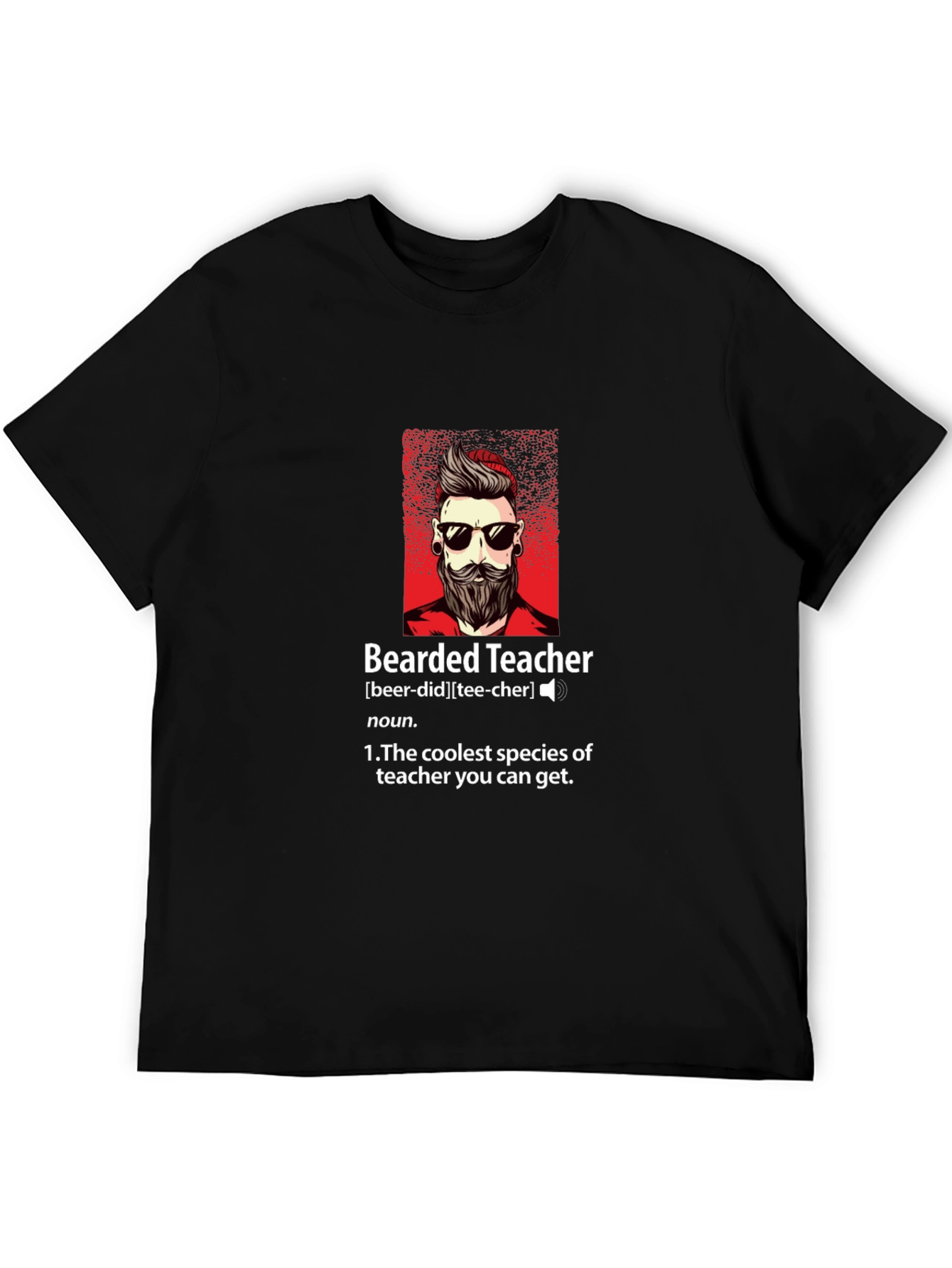 Bearded Teacher Graphic Tee - Coolest Teacher Ever!