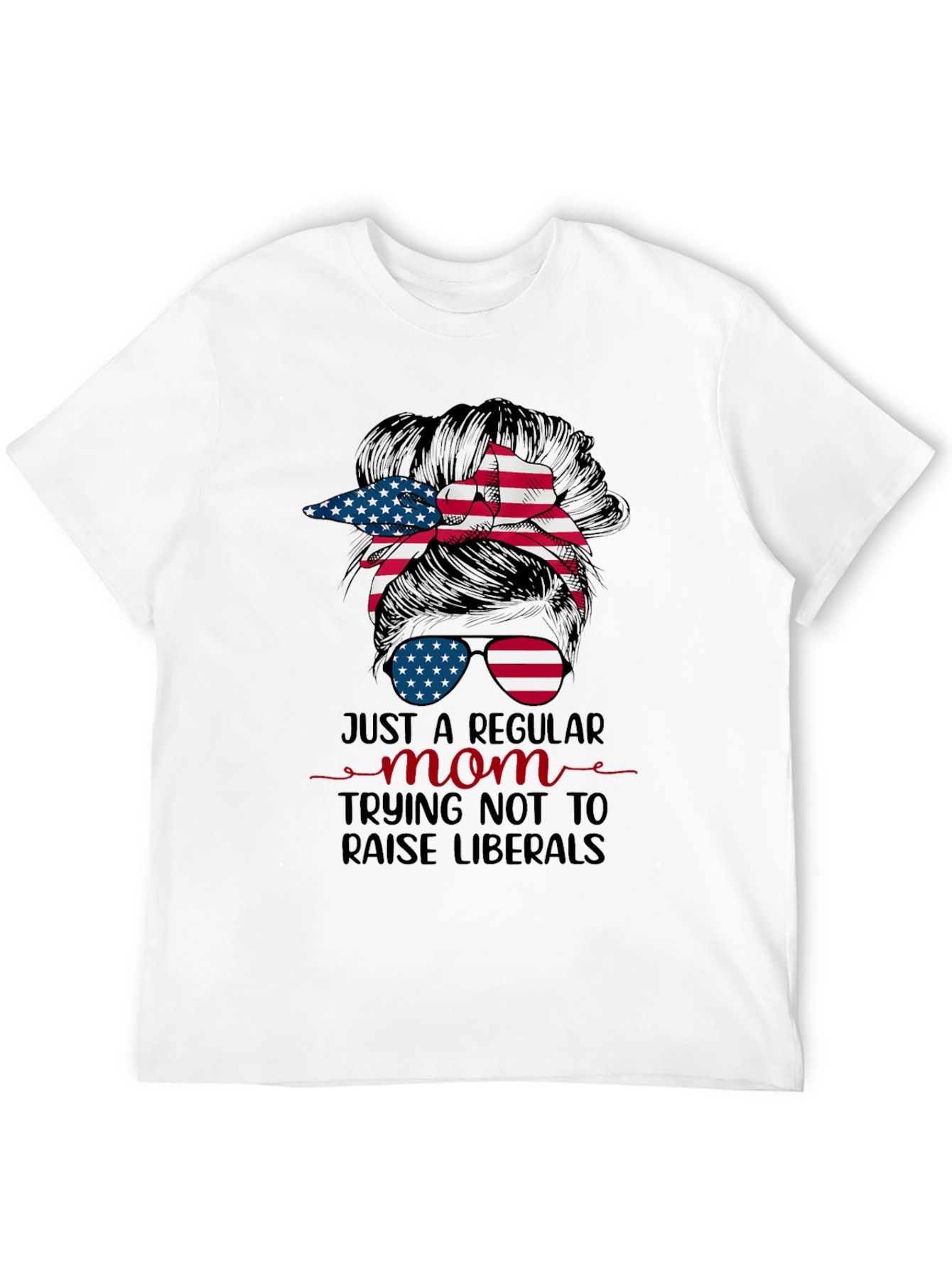 Just A Regular Mom Messy Bun Graphic Tee