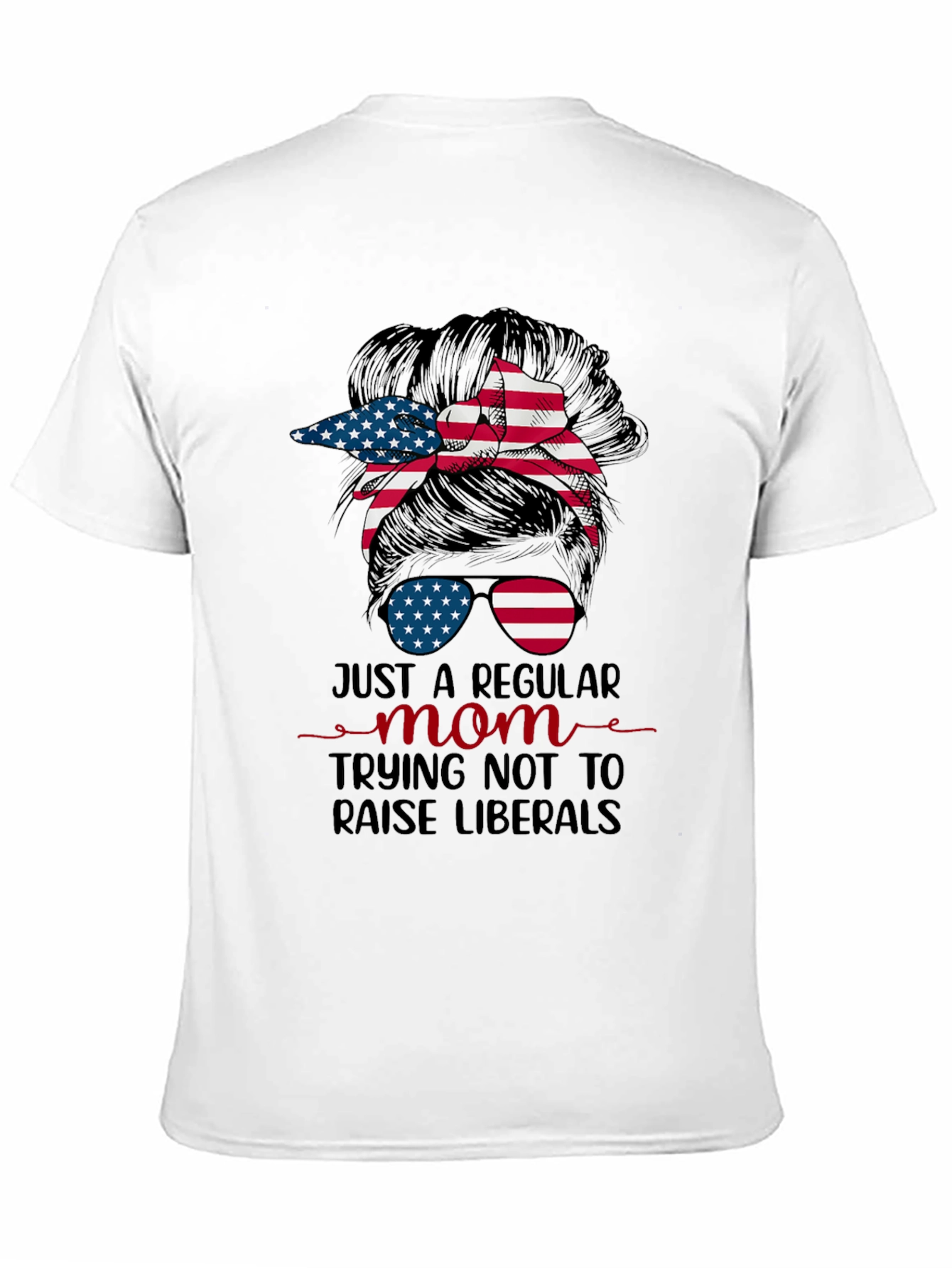 Just A Regular Mom Messy Bun Graphic Tee