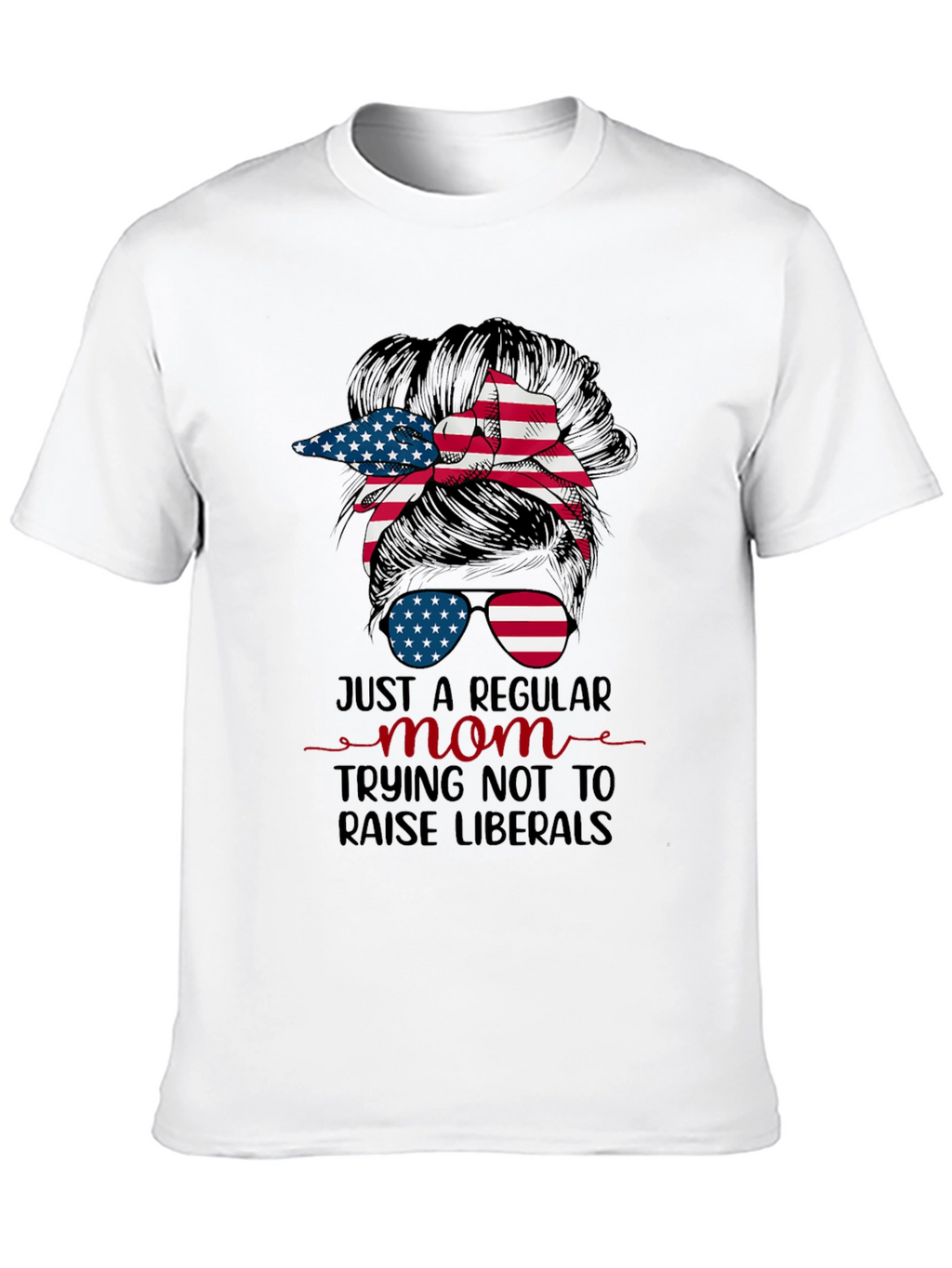 Just A Regular Mom Messy Bun Graphic Tee