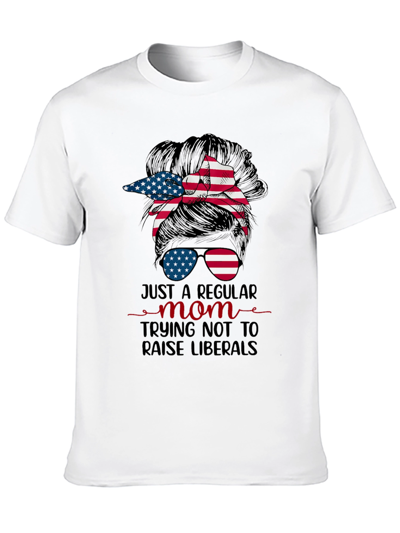 Just A Regular Mom Messy Bun Graphic Tee