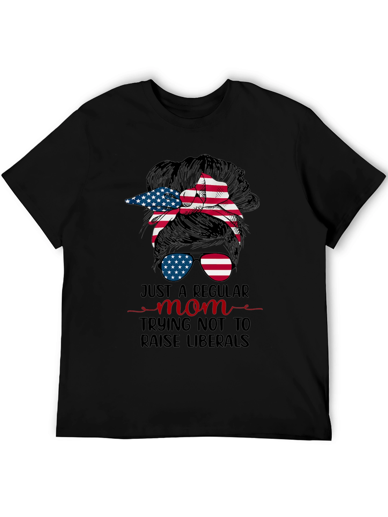 Just A Regular Mom Messy Bun Graphic Tee