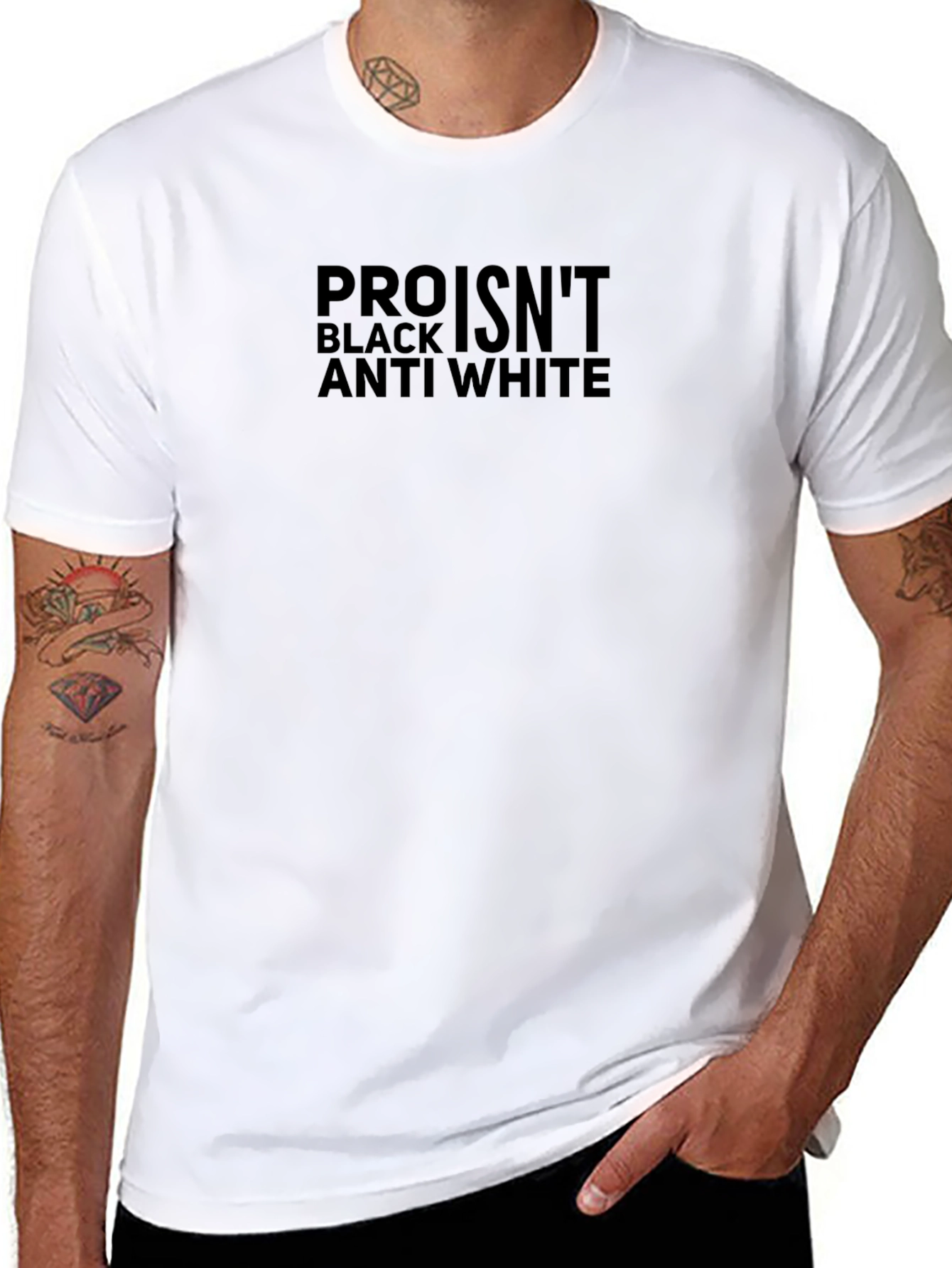 Pro Isnt Anti White T-Shirt - Black