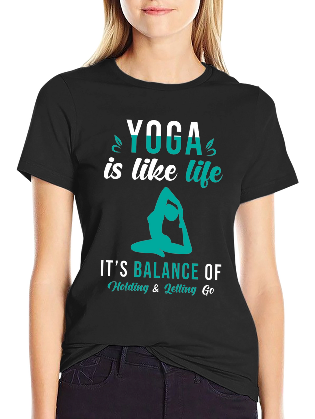 Yoga is Like Life Black Graphic Tee