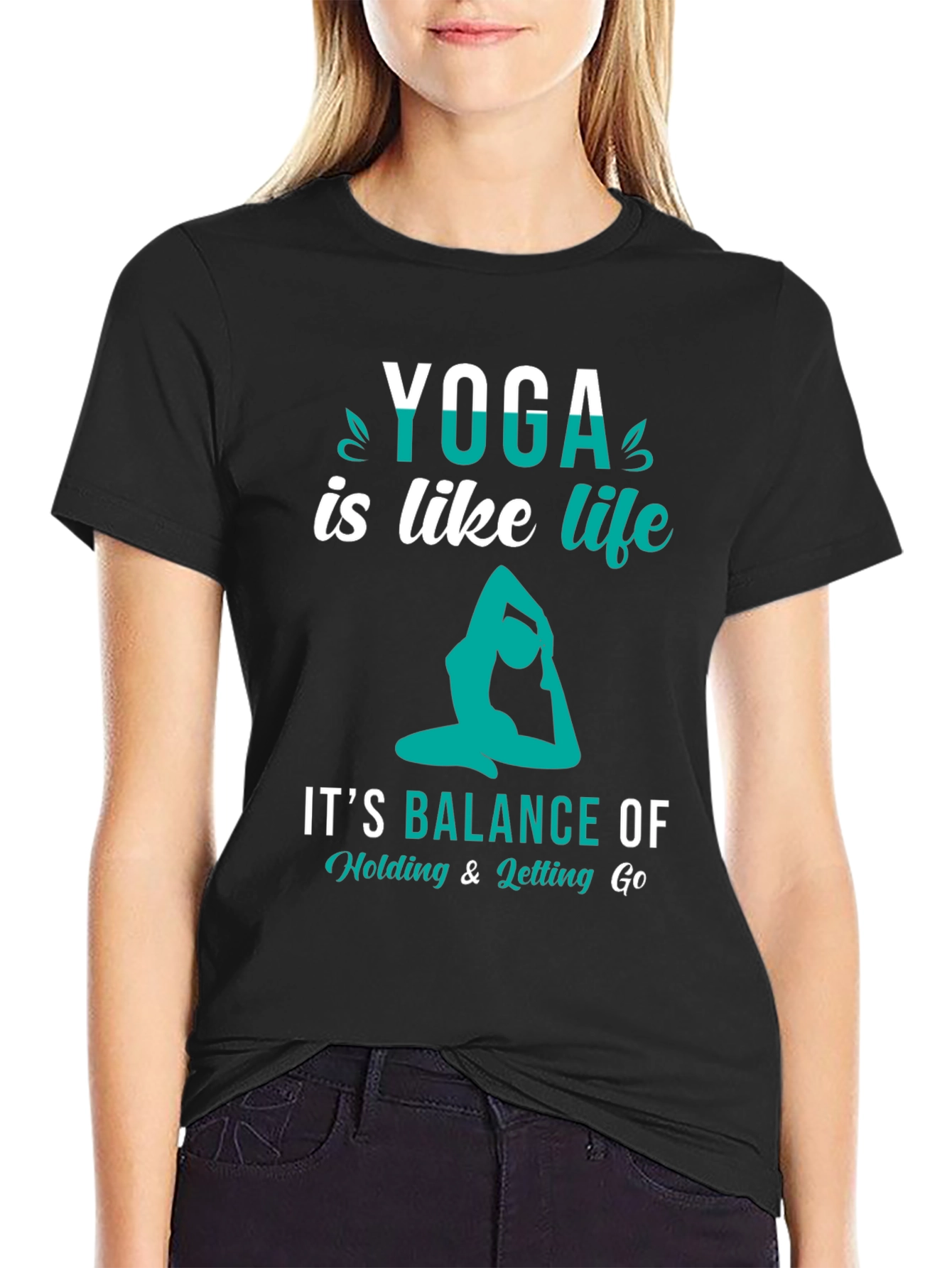 Yoga is Like Life Black Graphic Tee