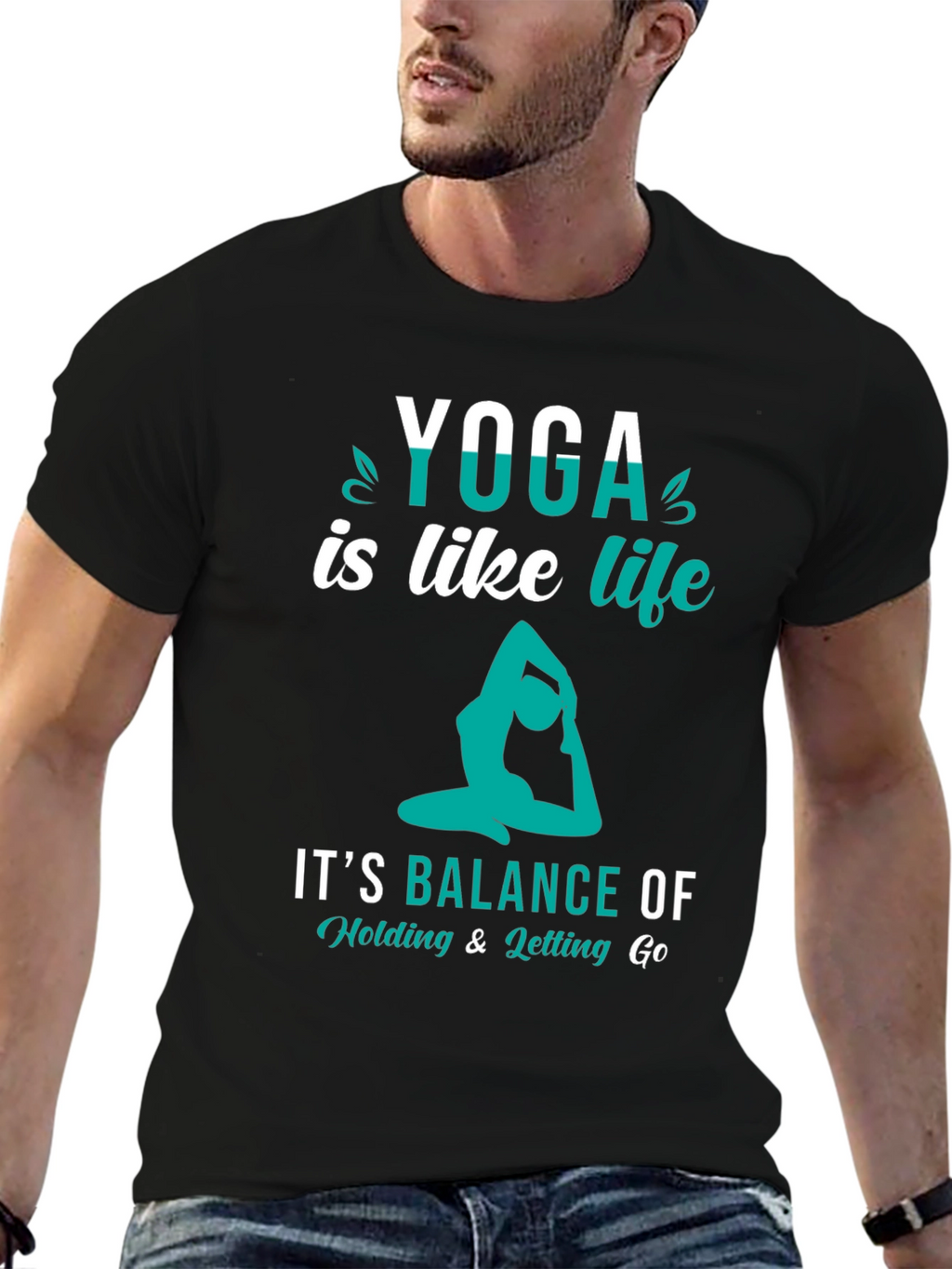 Yoga is Like Life Black Graphic Tee