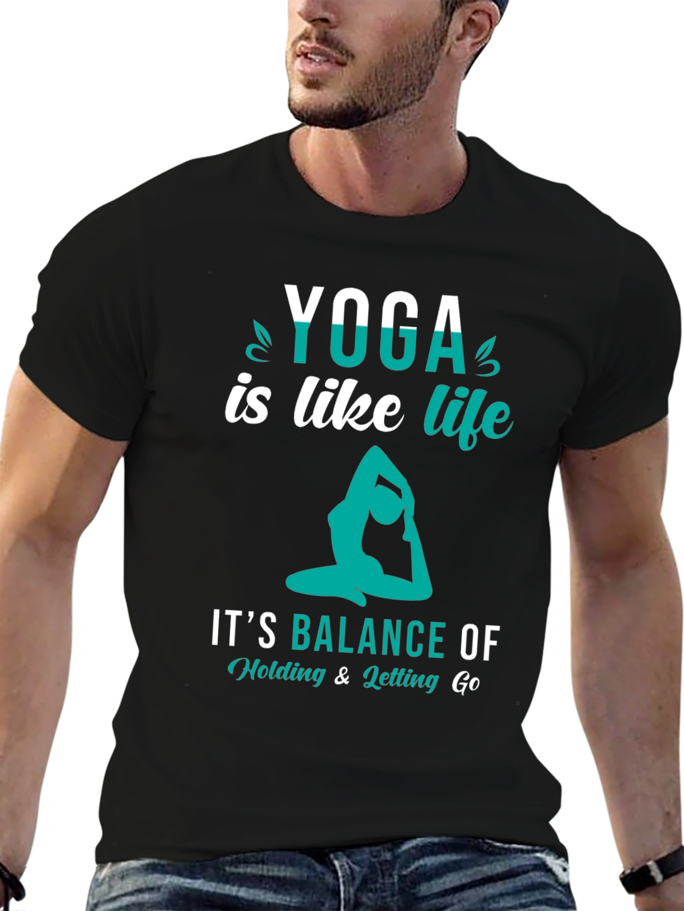 Yoga is Like Life Black Graphic Tee