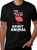 Flamingo Spirit Animal Black Graphic Tee