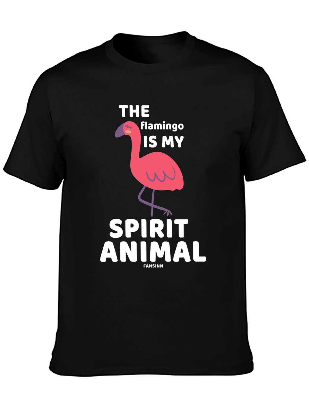 Flamingo Spirit Animal Black Graphic Tee