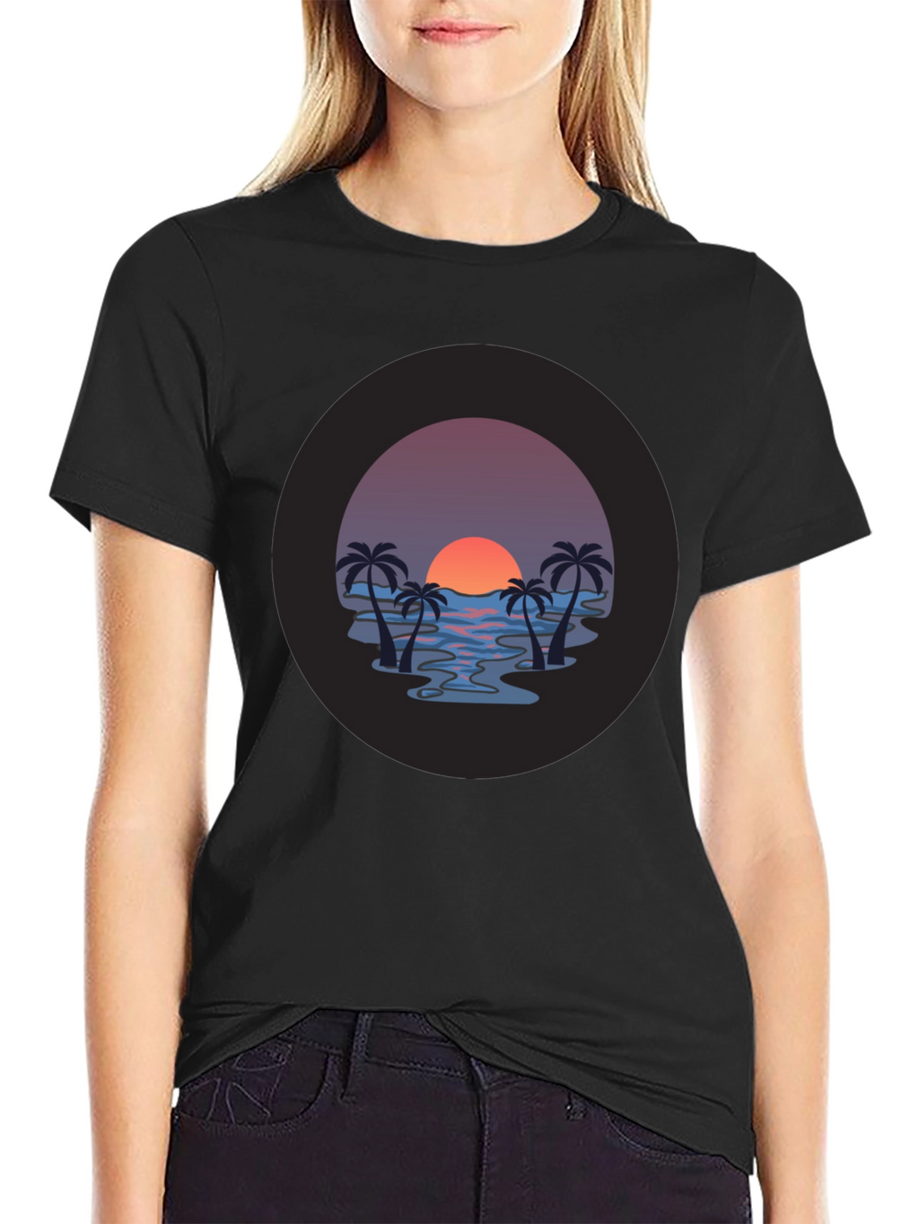 Sunset Palm T-Shirt - Tropical Vibe