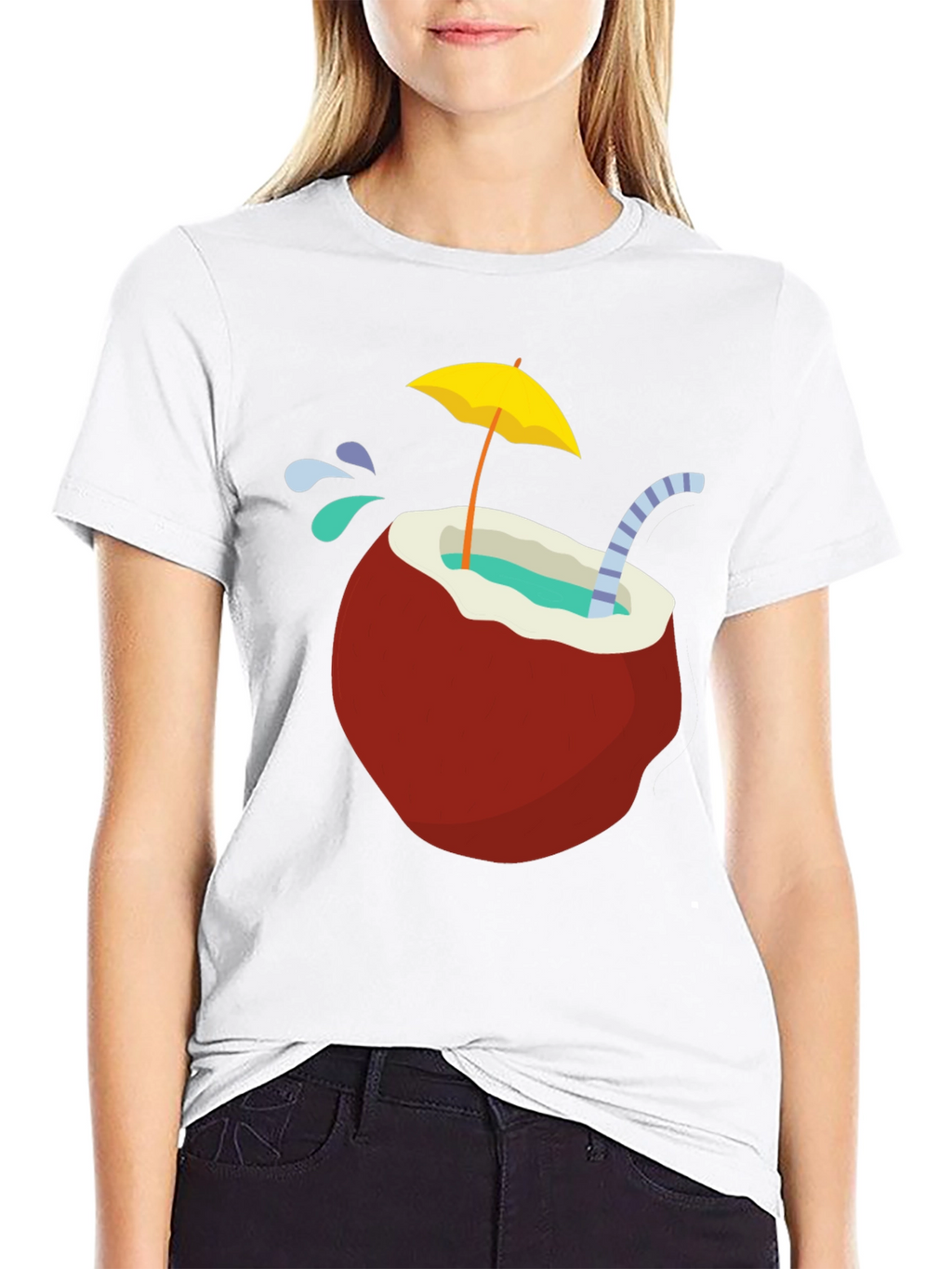 Tropical Coconut Drink T-Shirt - Vacation Vibes!