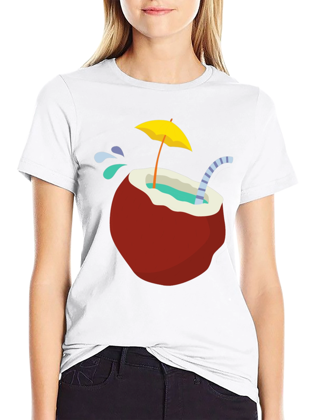 Tropical Coconut Drink T-Shirt - Vacation Vibes!