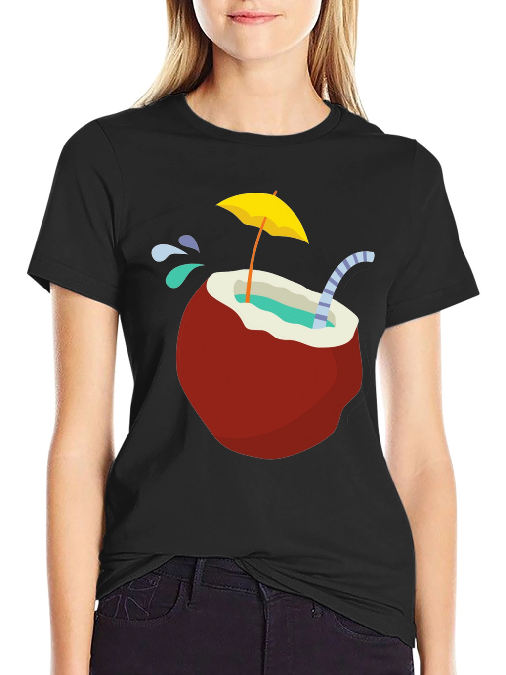 Tropical Coconut Drink T-Shirt - Vacation Vibes!