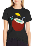 Tropical Coconut Drink T-Shirt - Vacation Vibes!