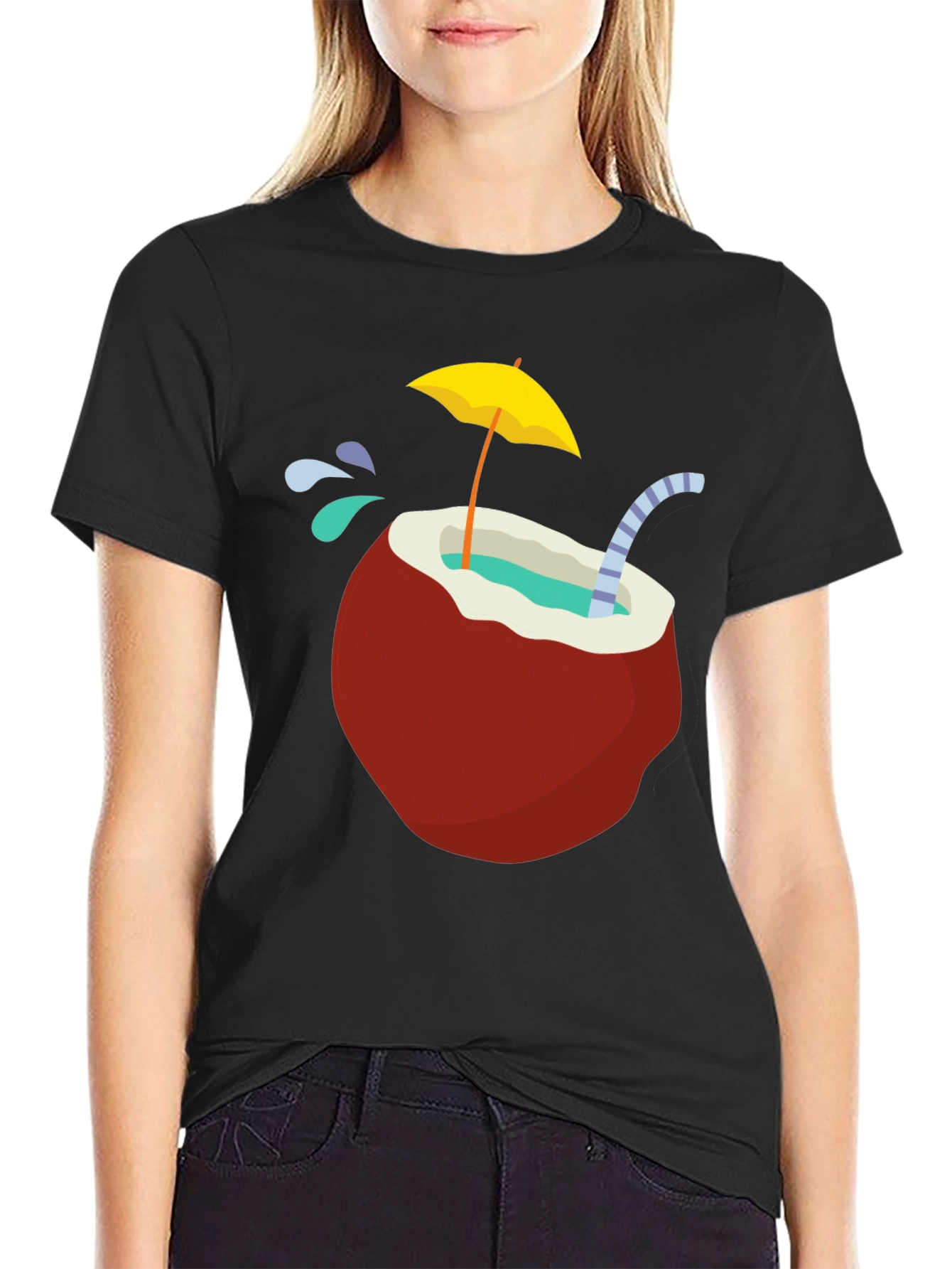 Tropical Coconut Drink T-Shirt - Vacation Vibes!