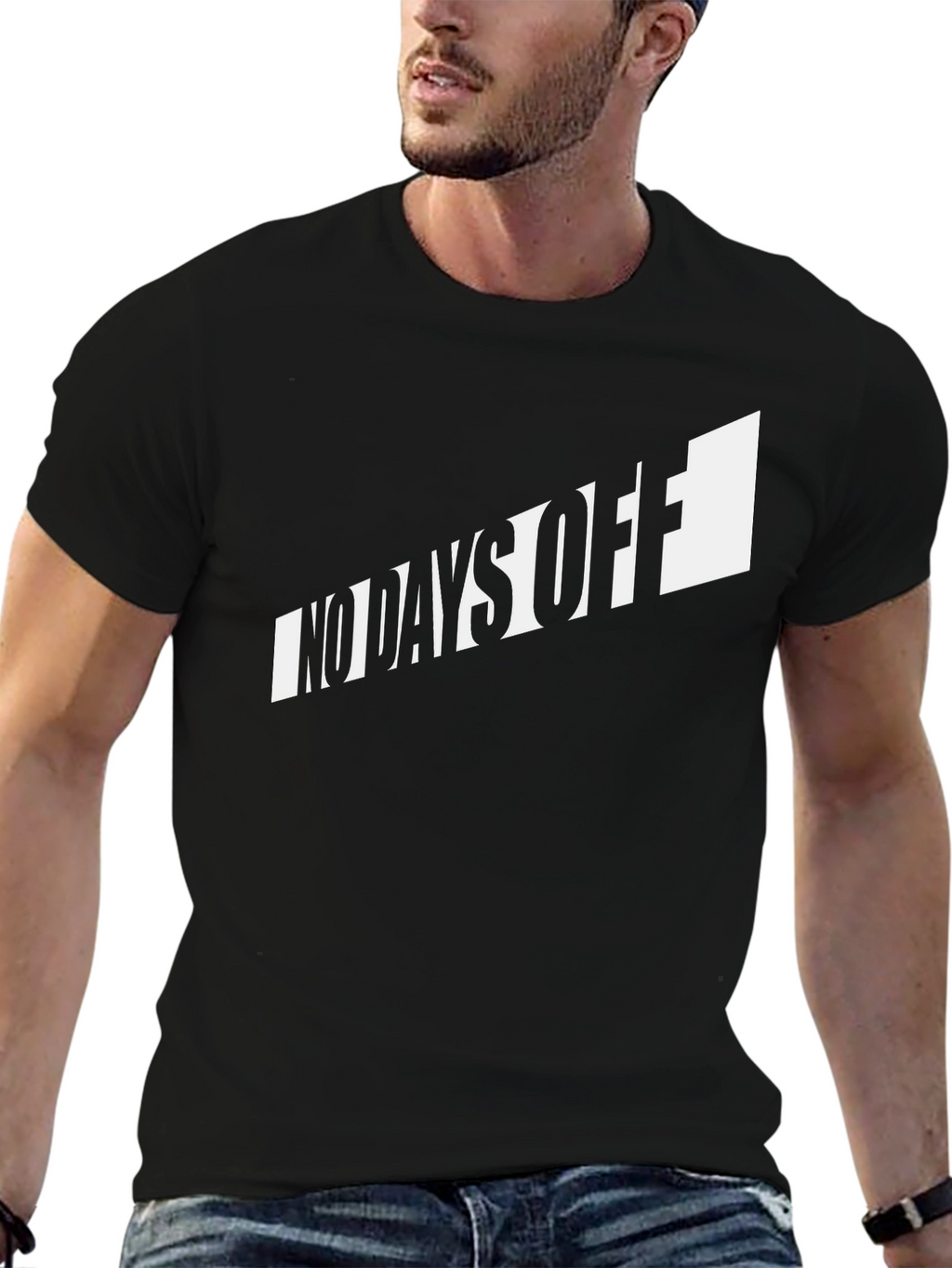 No Days Off Graphic Black T-Shirt