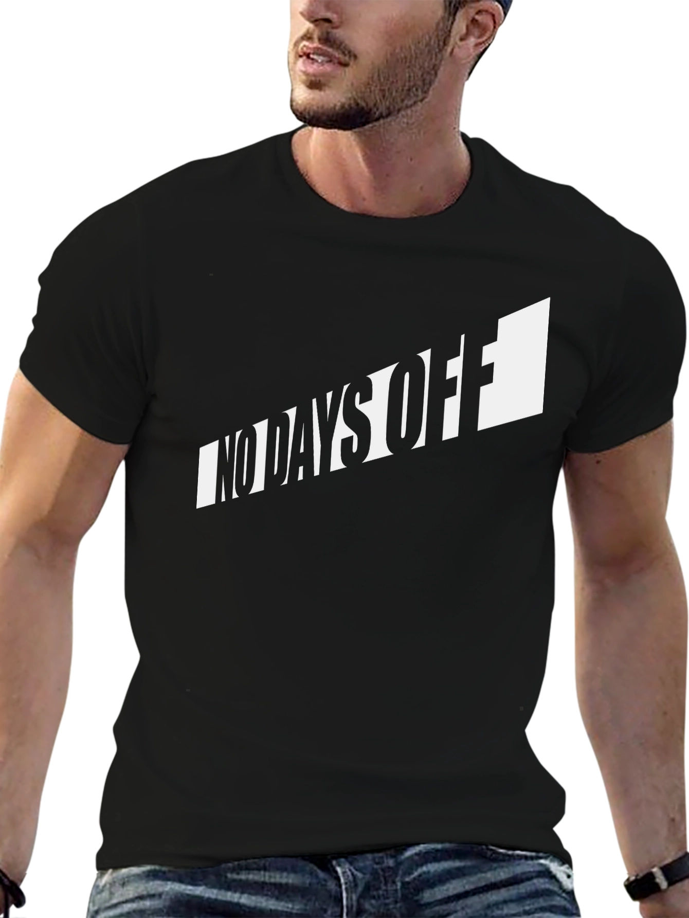 No Days Off Graphic Black T-Shirt
