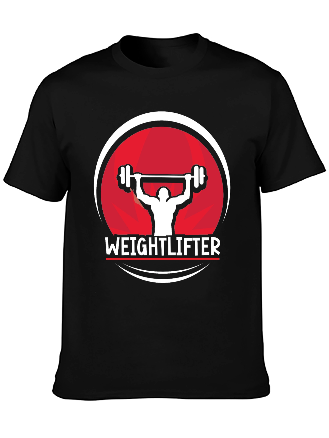 Weightlifter Graphic Tee - Black Cotton Fitness Shirt