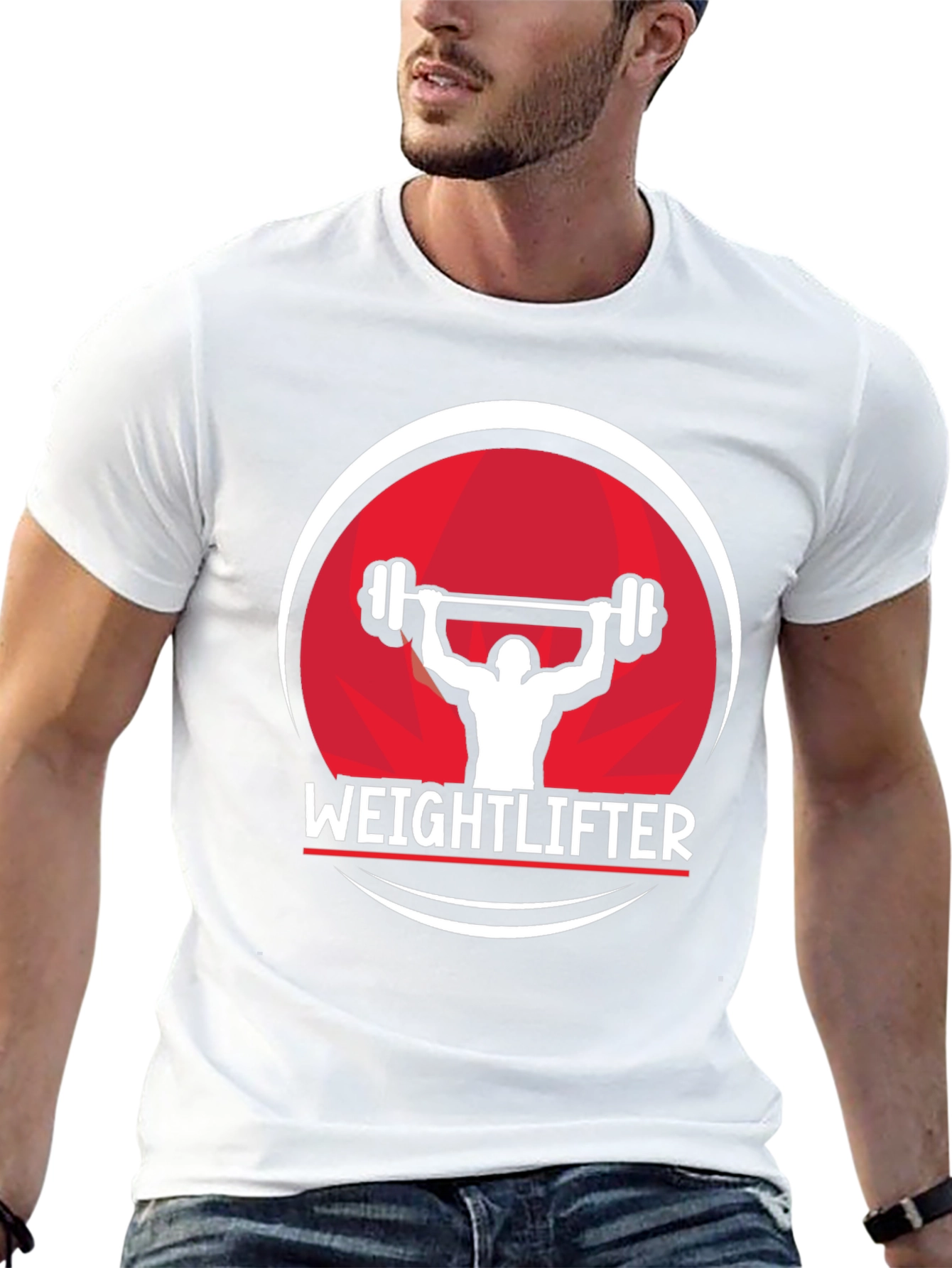 Weightlifter Graphic Tee - Black Cotton Fitness Shirt