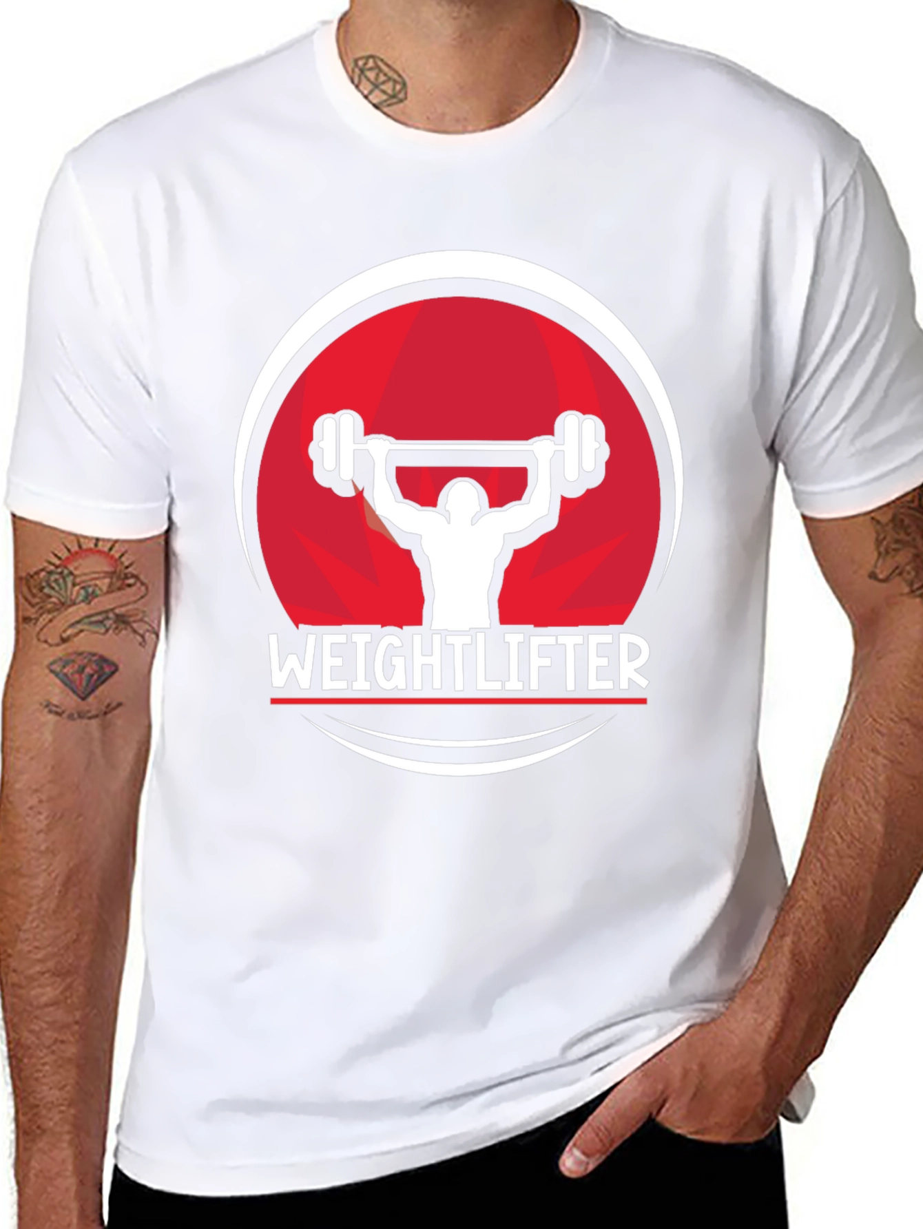 Weightlifter Graphic Tee - Black Cotton Fitness Shirt