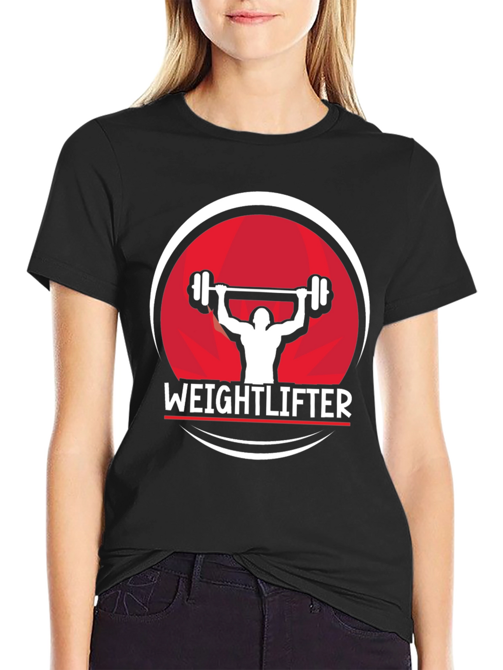 Weightlifter Graphic Tee - Black Cotton Fitness Shirt