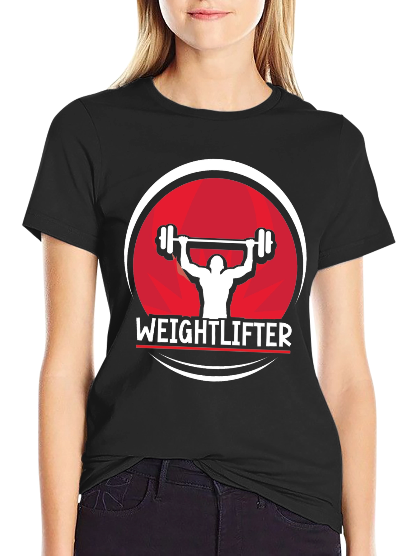 Weightlifter Graphic Tee - Black Cotton Fitness Shirt
